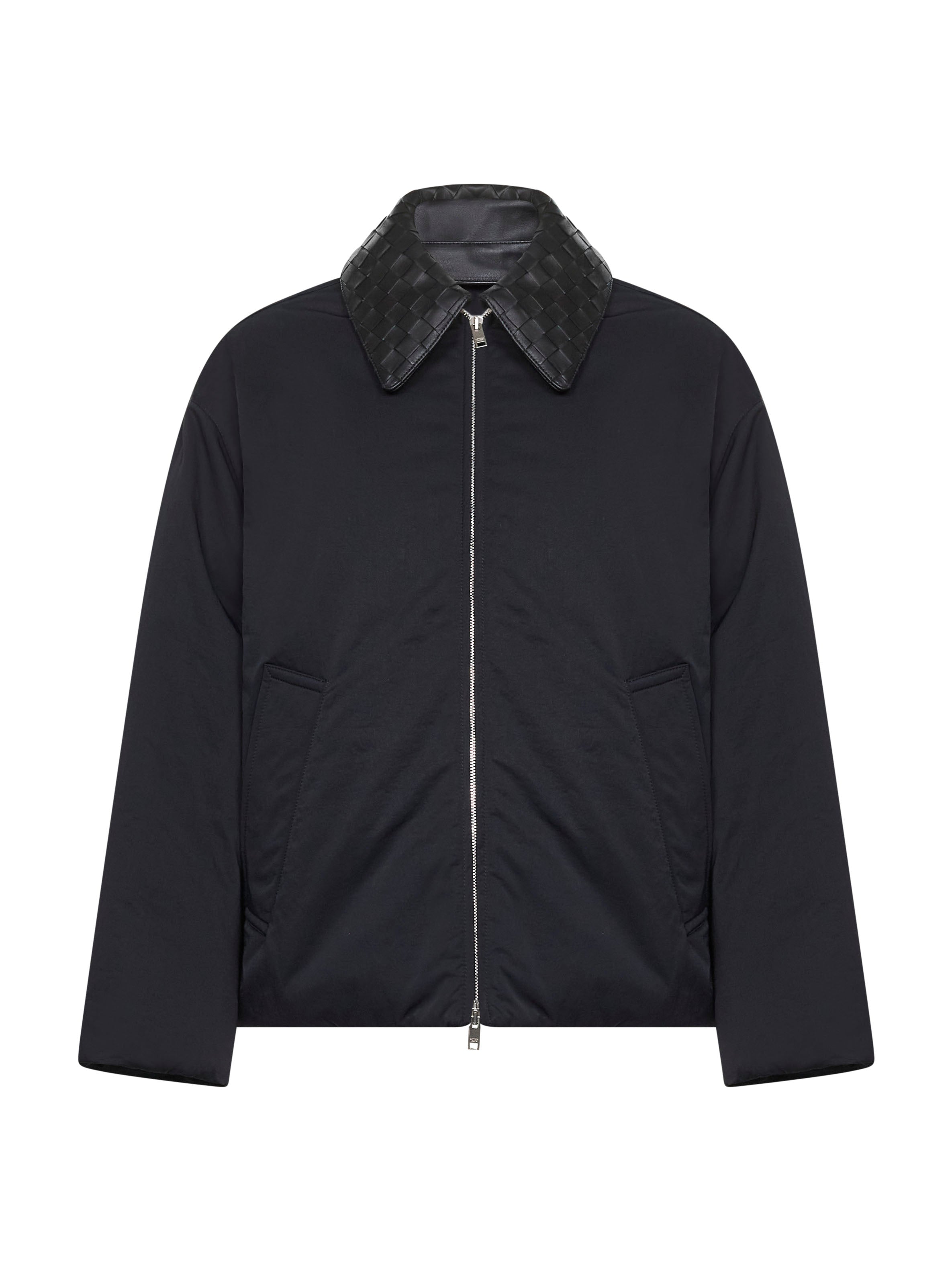Puffer jacket with woven collar by Bottega Veneta – Daniello.com