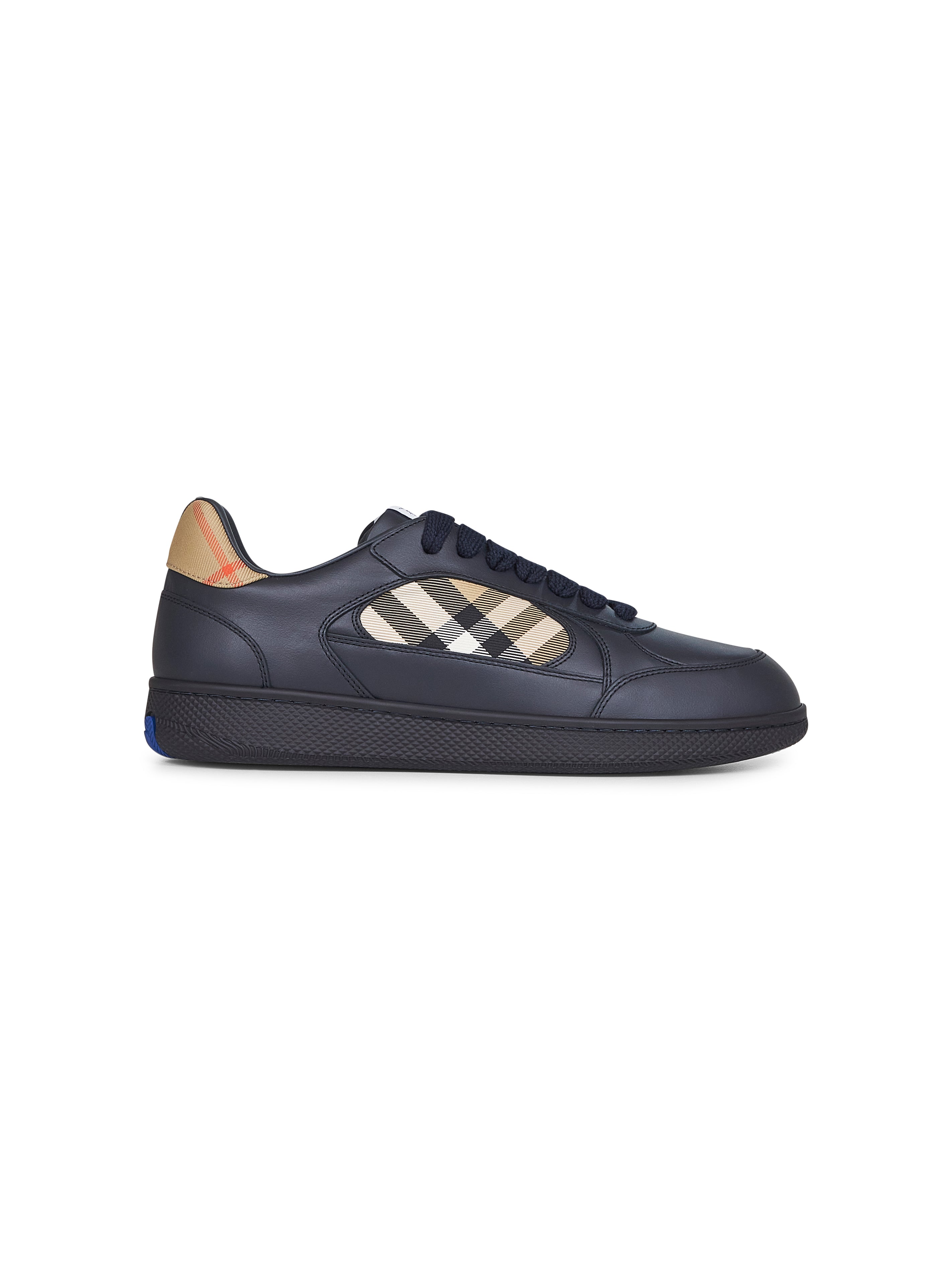 Blue leather and Check Terrace sneakers –