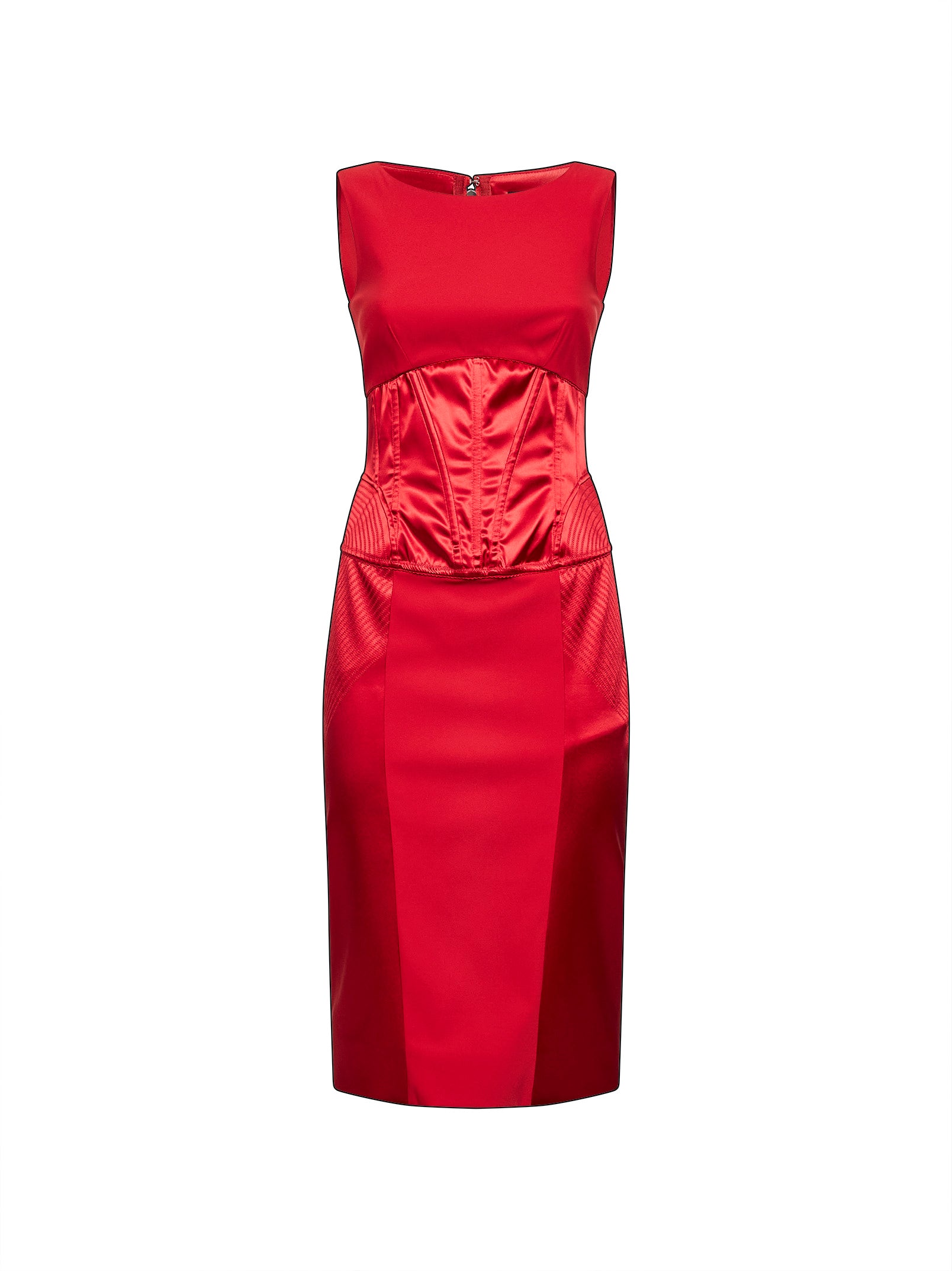 Red satin and cady midi dress – Daniello.com Red satin and cady midi dress – Daniello.com