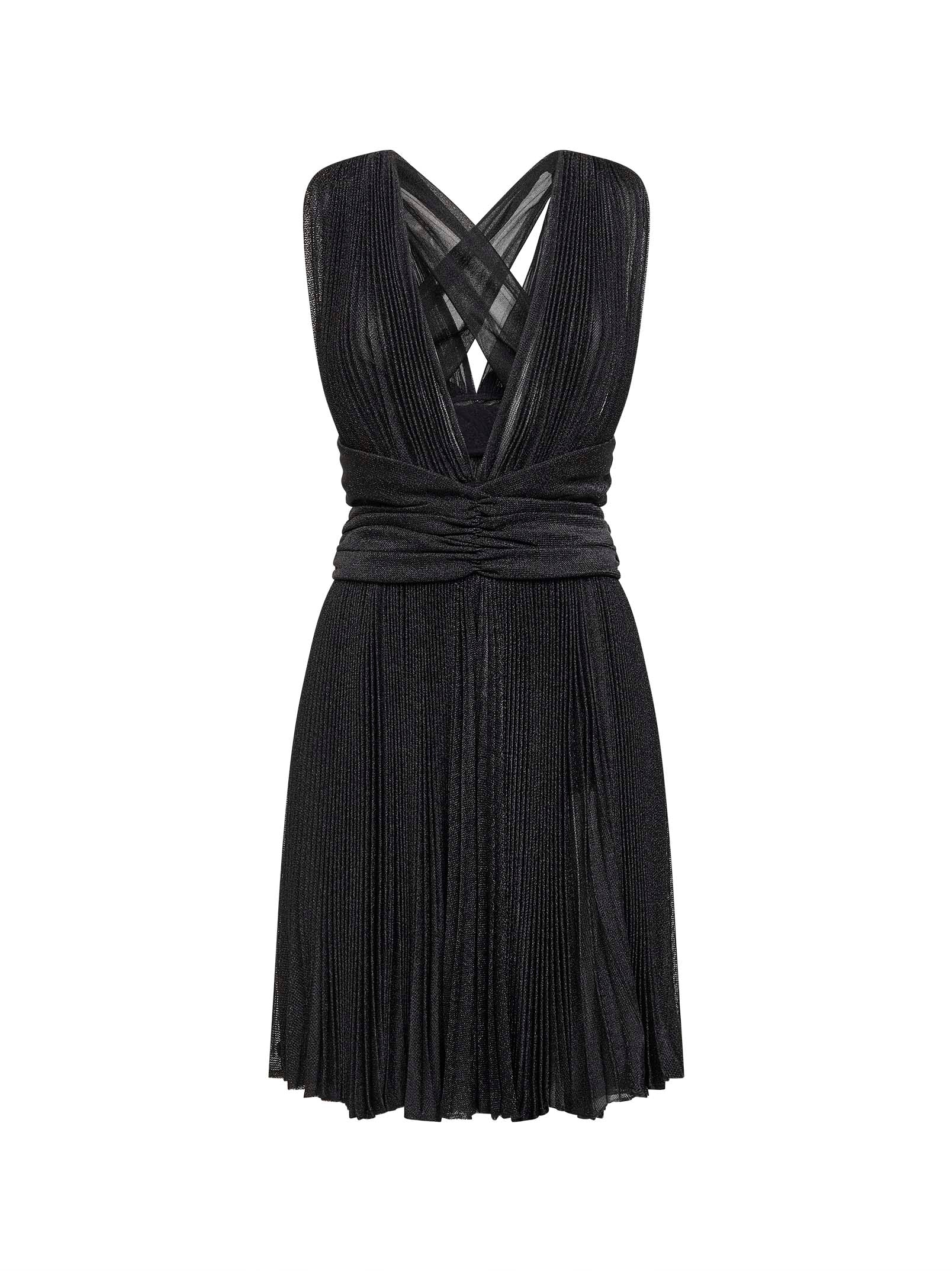 Dolce & Gabbana Short Pleated Lurex Mesh Dress