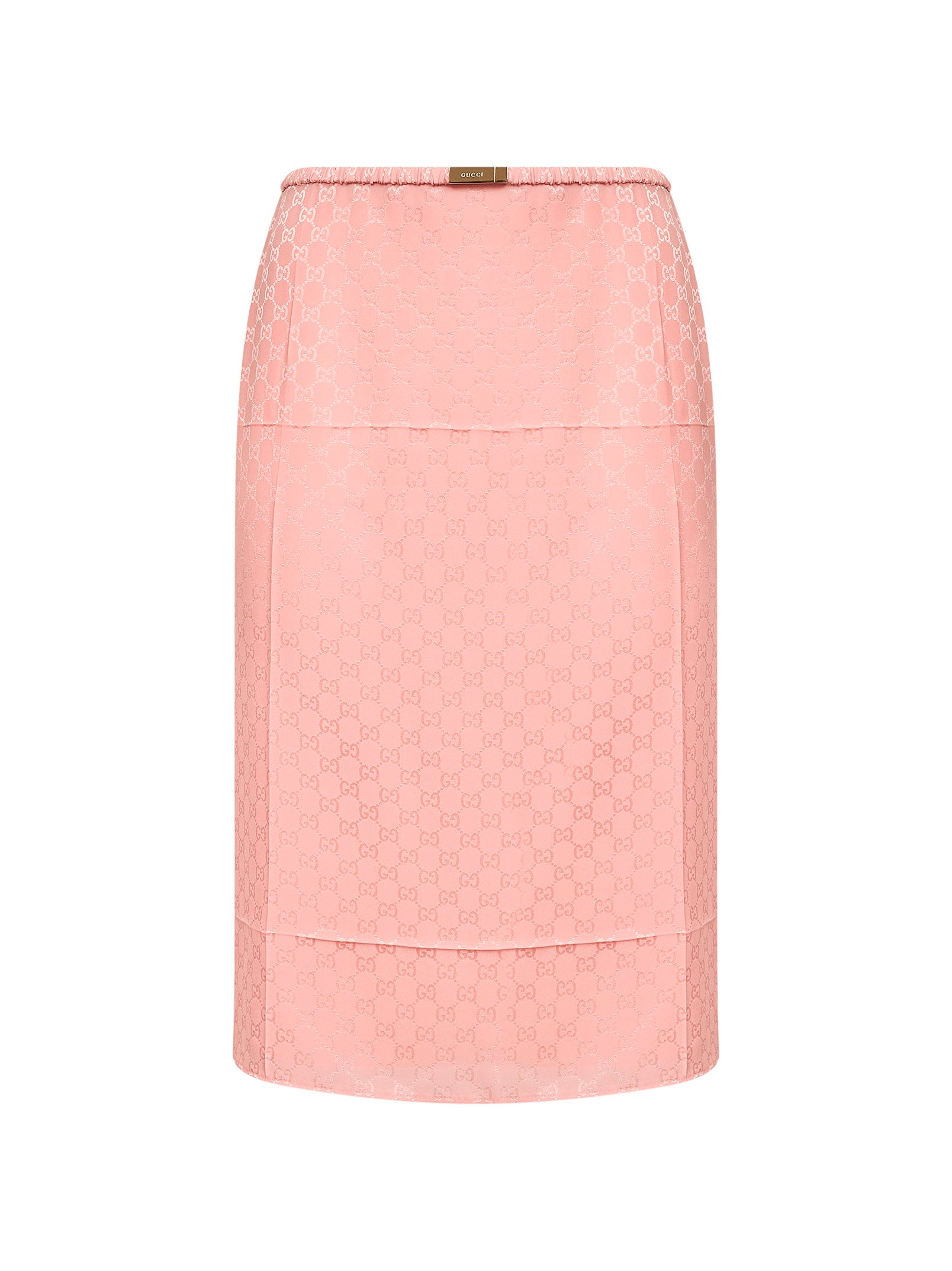Pink GG jacquard silk midi skirt – Daniello.com