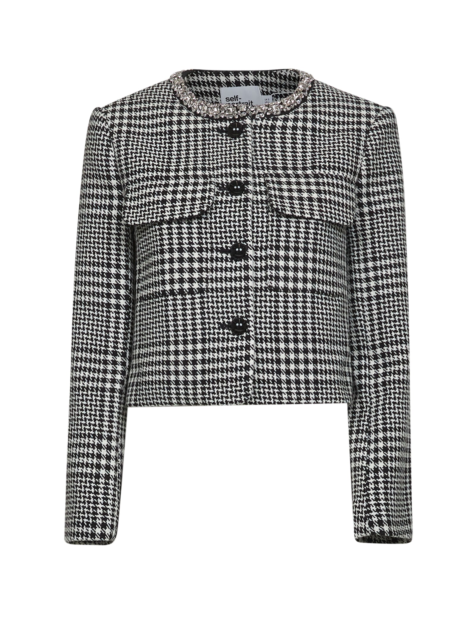 ジャケット SELF PORTRAIT Women Jackets PF25111JBW BLACK Black and white houndstooth jacket – Daniello.com