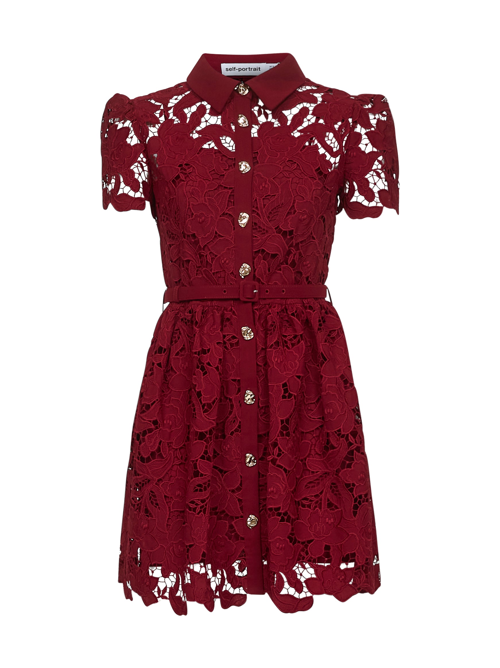 ワンピース SELF-PORTRAIT Woman Dress Burgundy PF25112SBU BURGUNDY Burgundy floral lace mini dress – Daniello.com