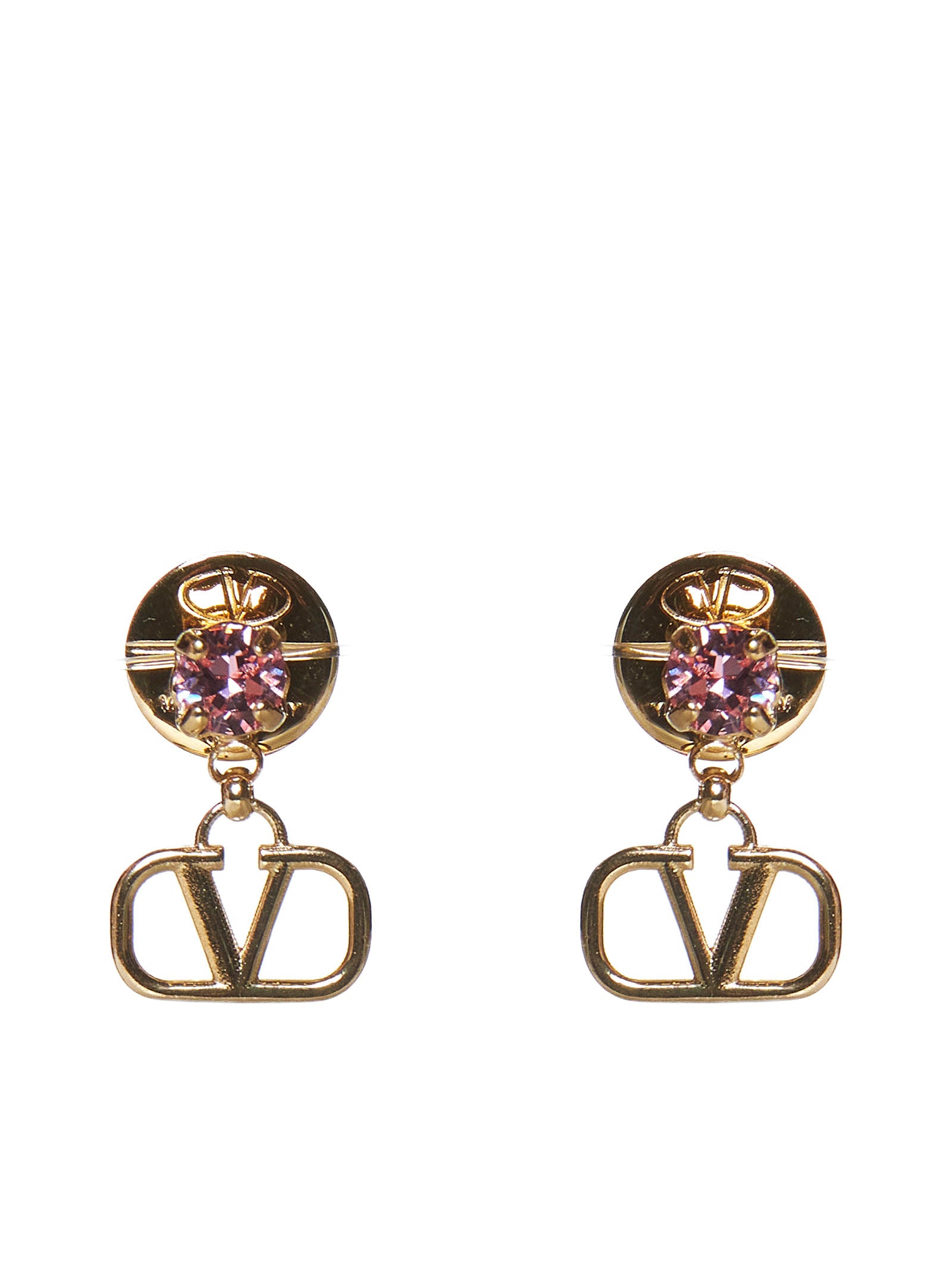 VALENTINO ゴールド ロゴピアス (ローズ) VALENTINO ゴールド ロゴピアス (ローズ) VALENTINO