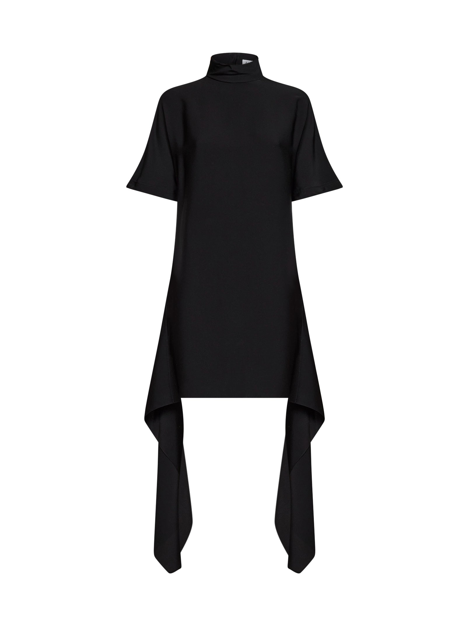 Alaïa | Black viscose asymmetric T-shirt mini Dress | Women