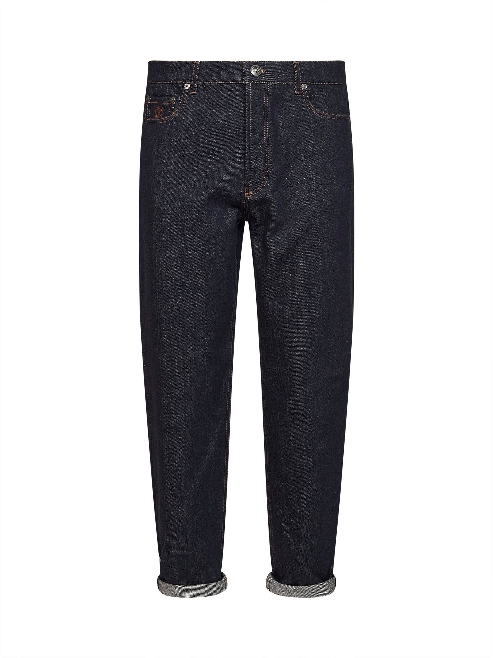 Blue cotton denim iconic fit jeans – Daniello.com