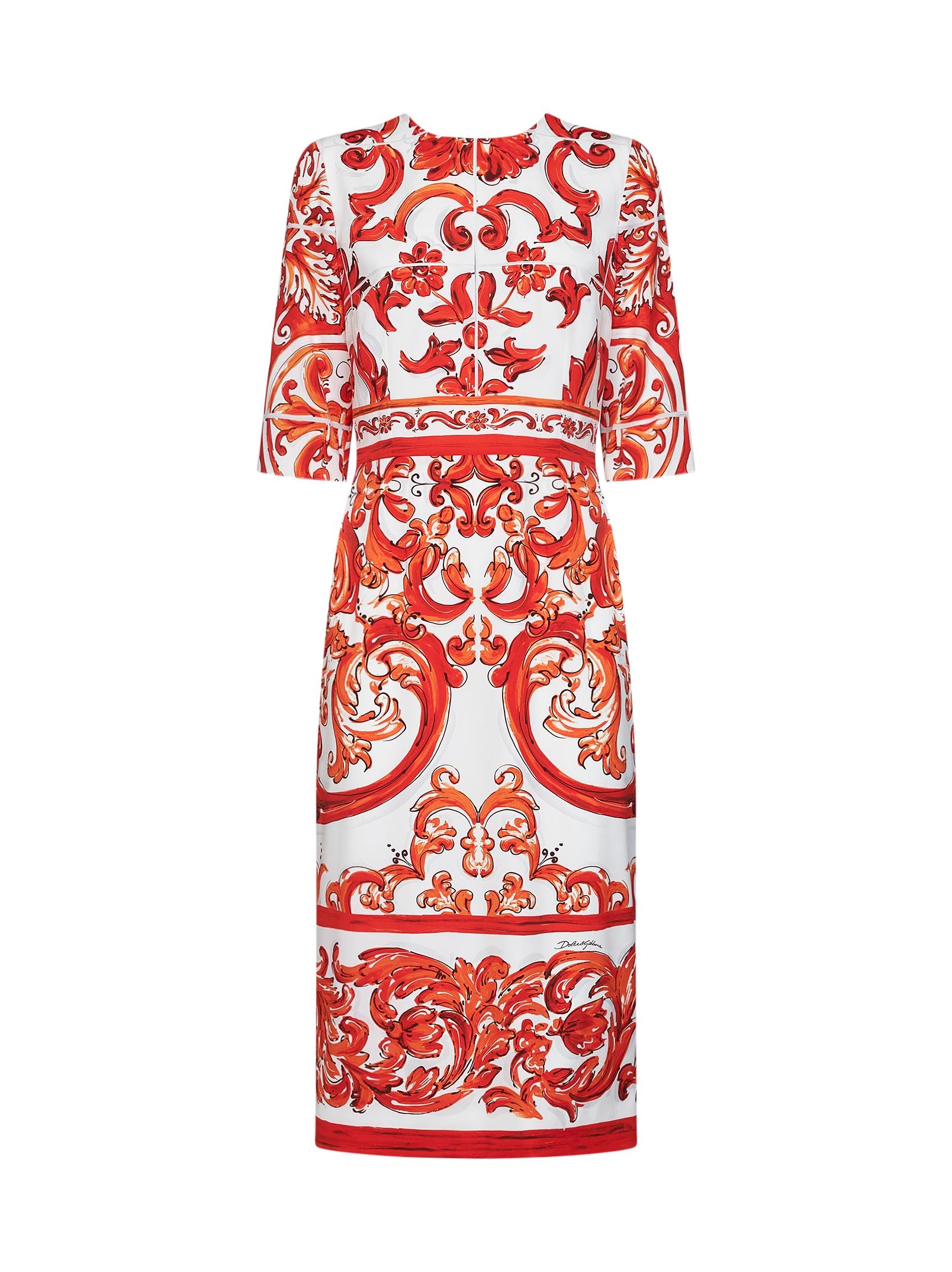 dolce gabbana midi dress & Gabbana-Maiolica Dresses Orange-Dresses Courteney Cox in Ace adjustable shoulder straps Lounge wear Color:Red/Light Pink