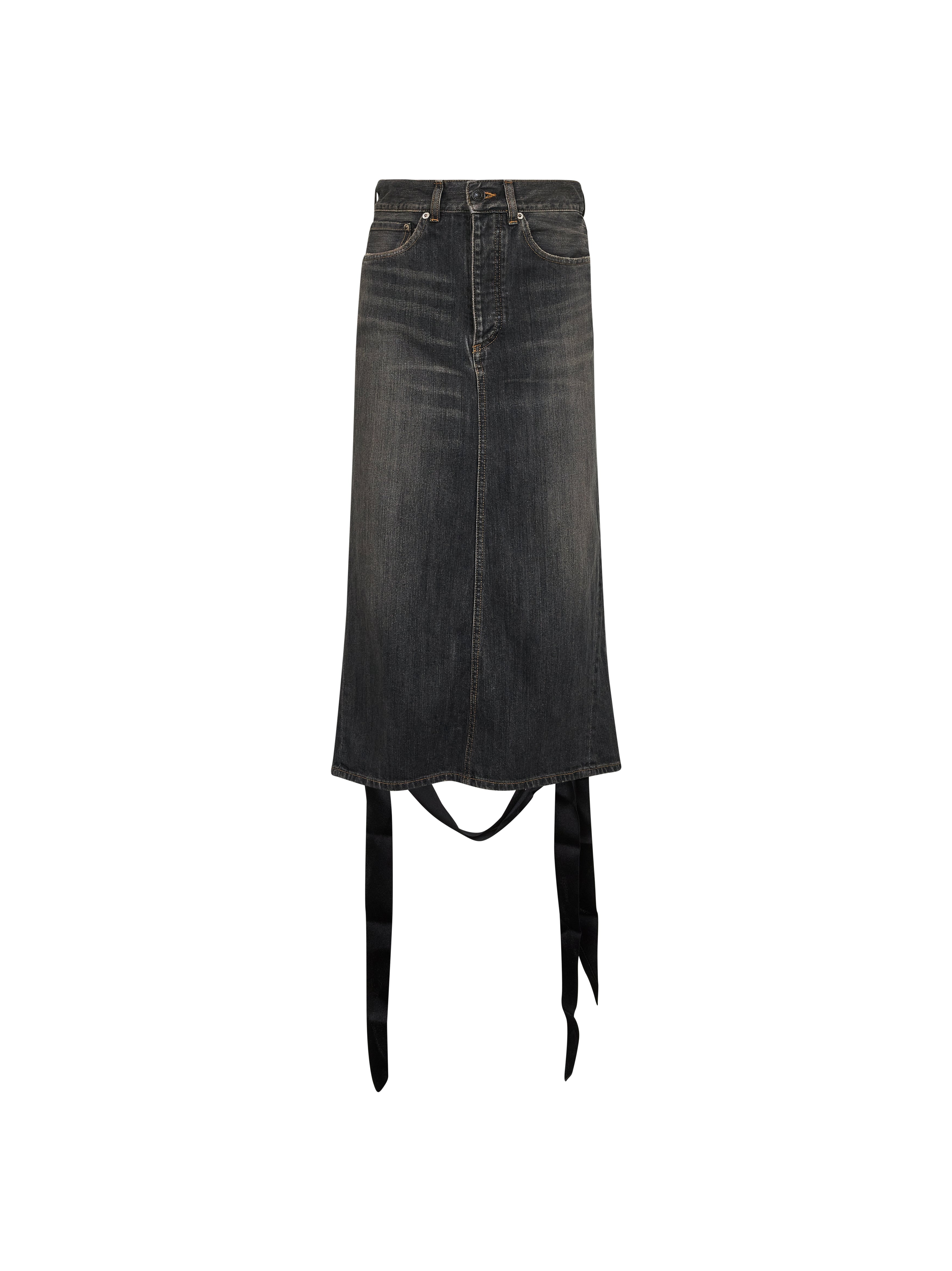 Dark grey denim Lace-Up skirt – Daniello.com