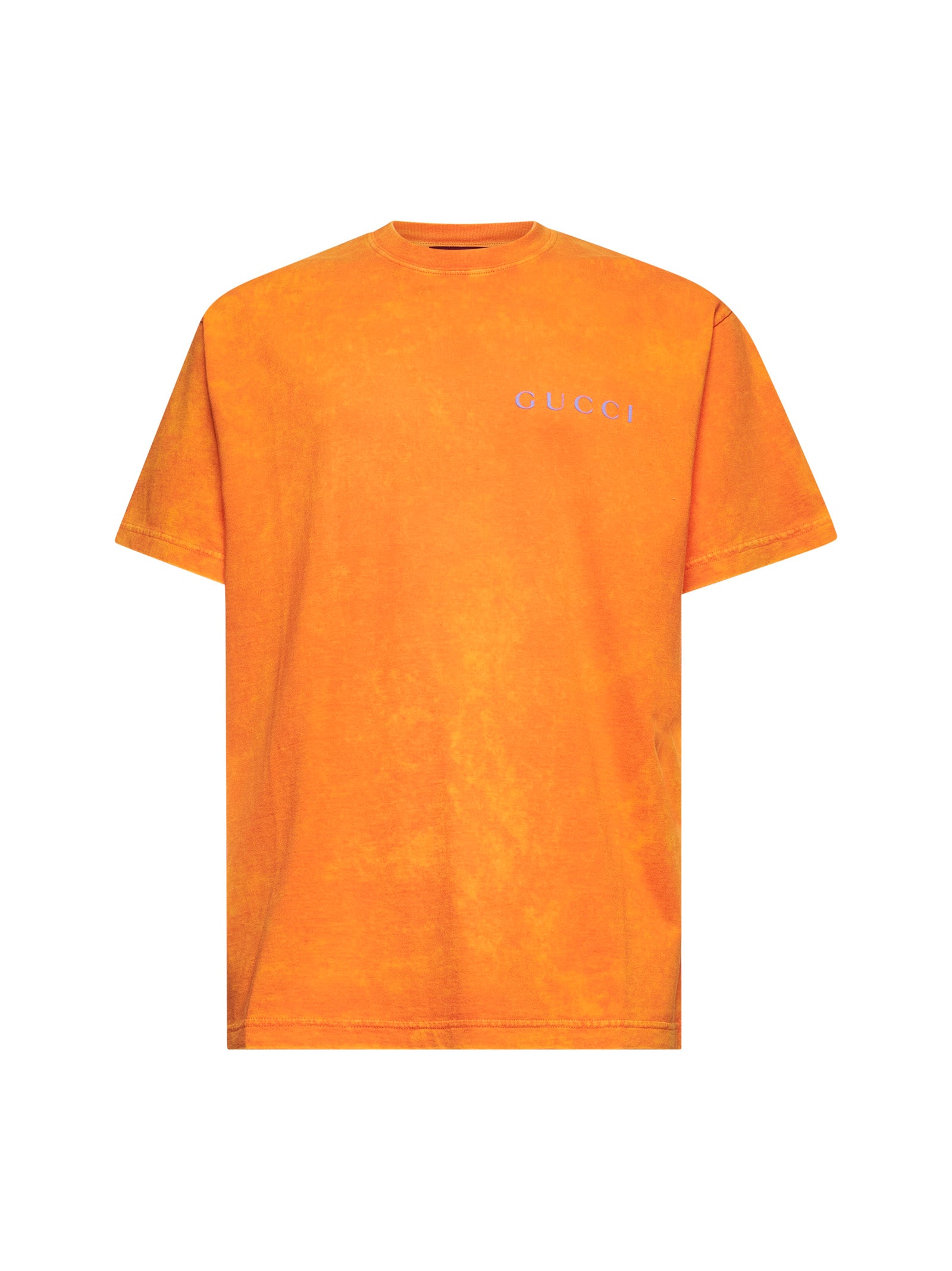 Orange printed cotton jersey T-shirt - Main Image