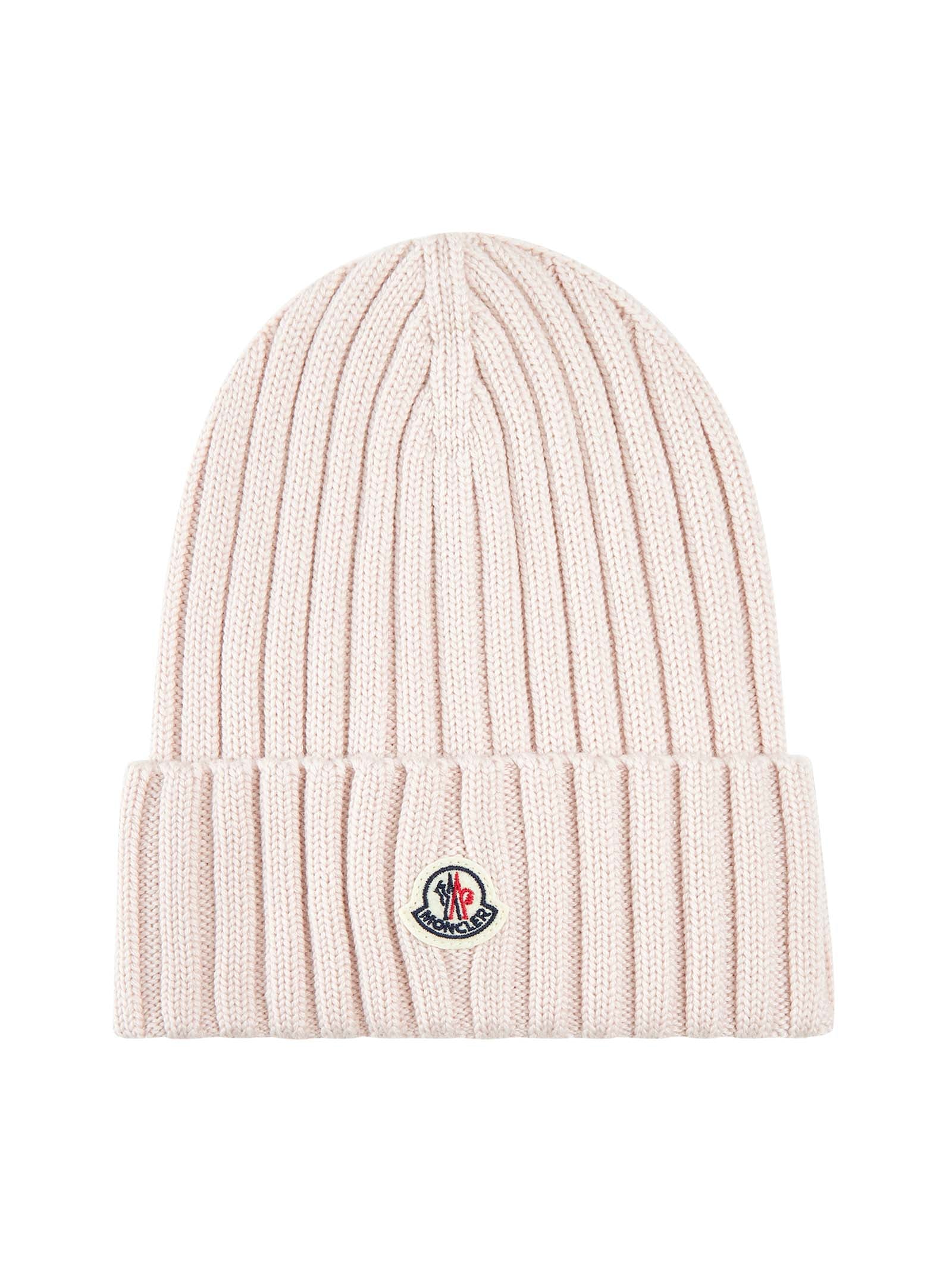 Pink wool logo patch beanie – - Main Image