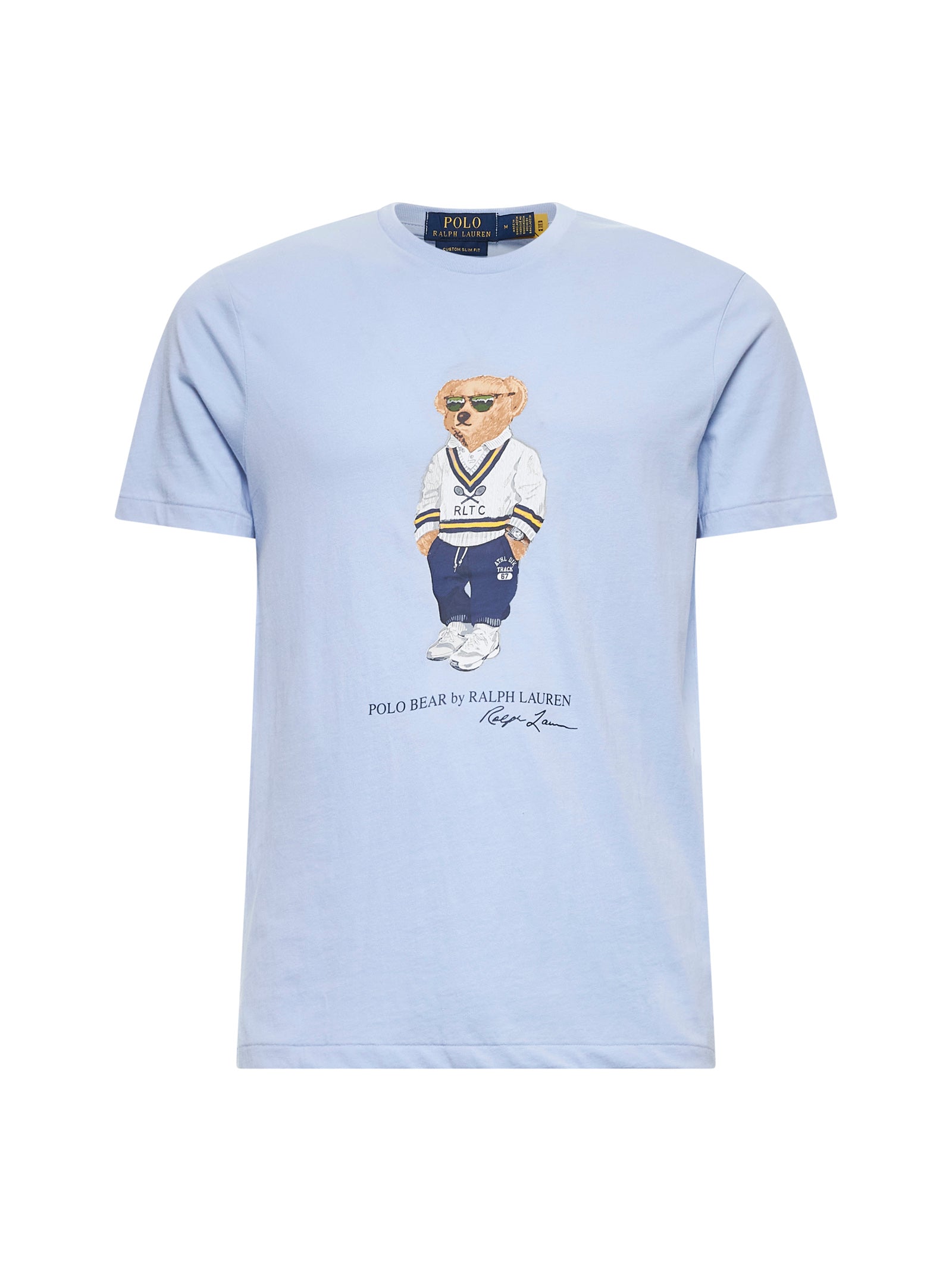 Light blue Polo Bear Custom Slim-Fit T-shirt – - Main Image
