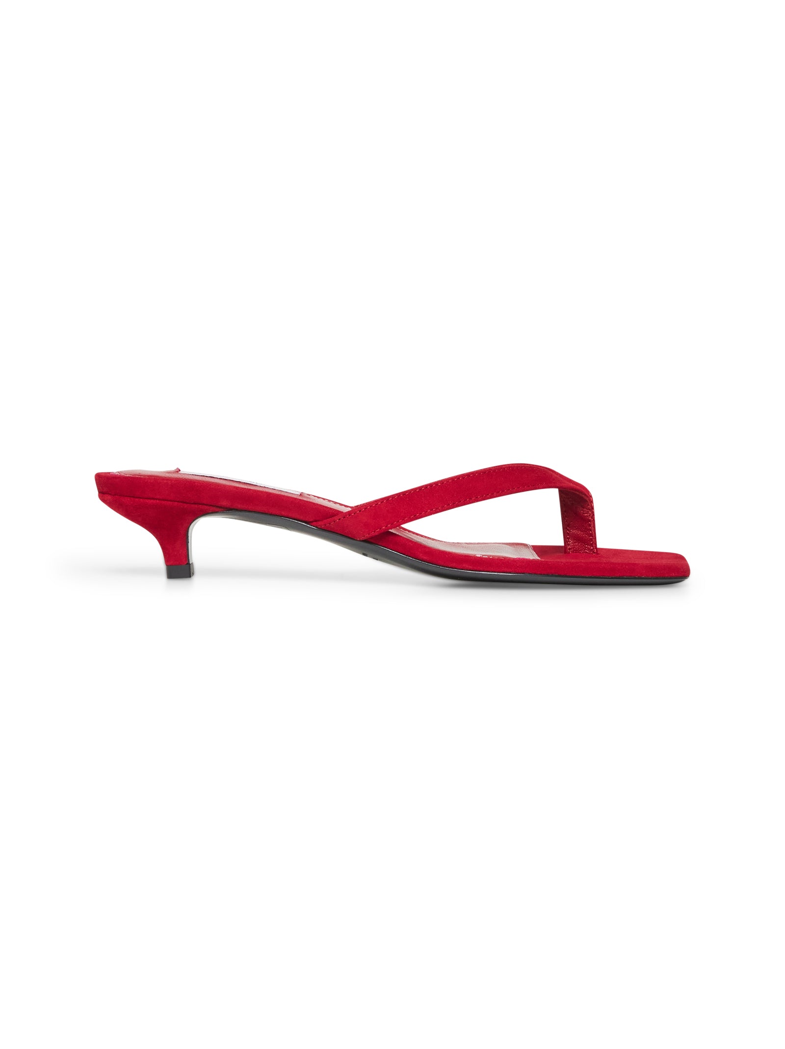 Red suede thong sandals - Main Image