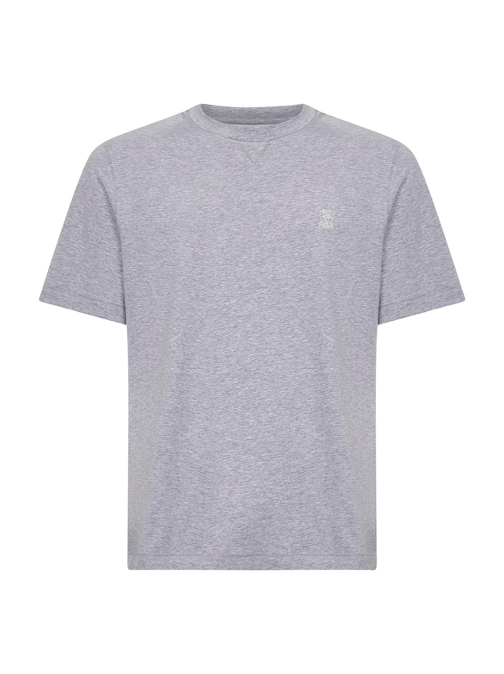 Grey Solomeo crest crewneck T-shirt – Daniello.com