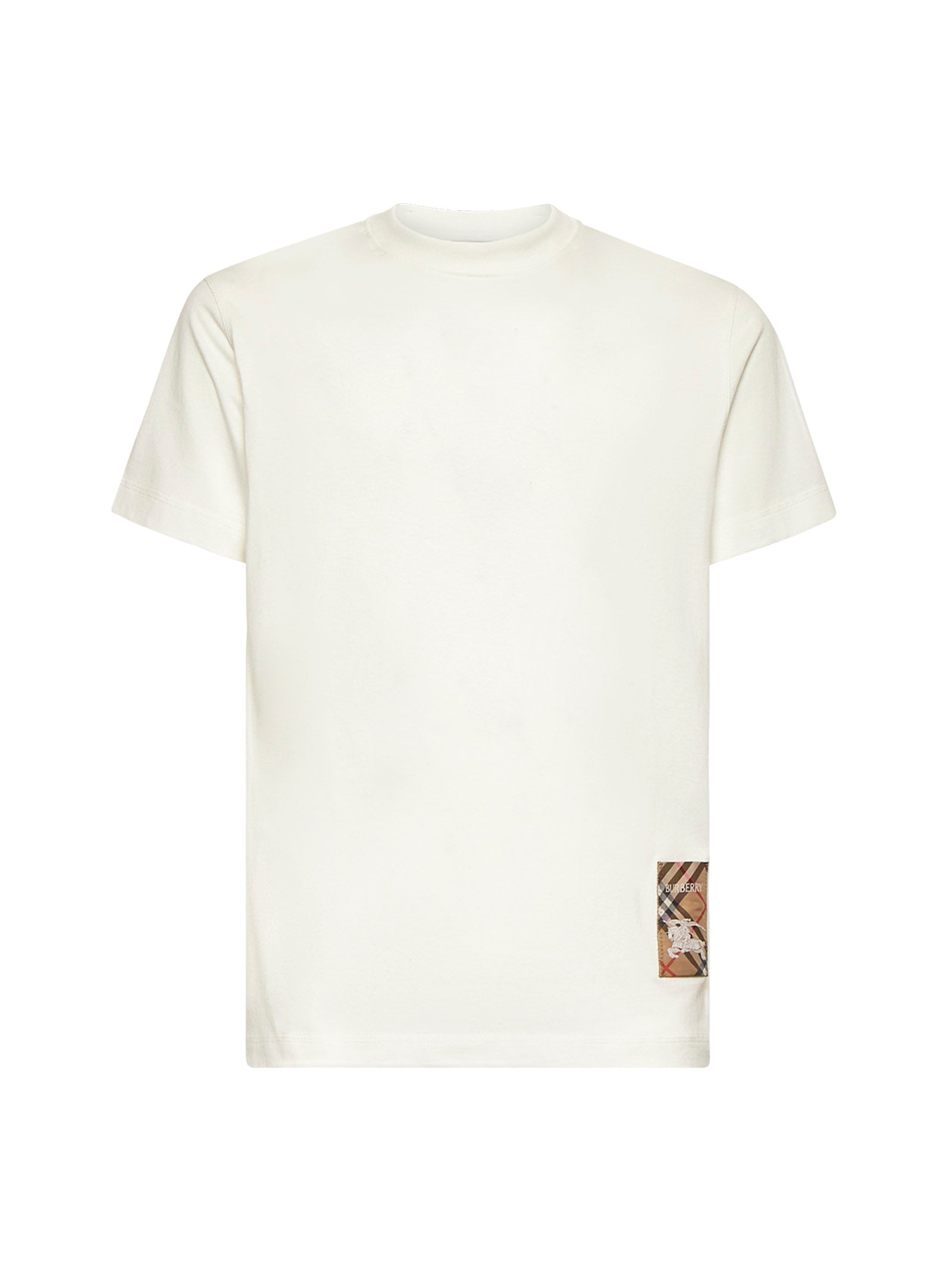 Cotton T-shirt with Check appliqué – Daniello.com