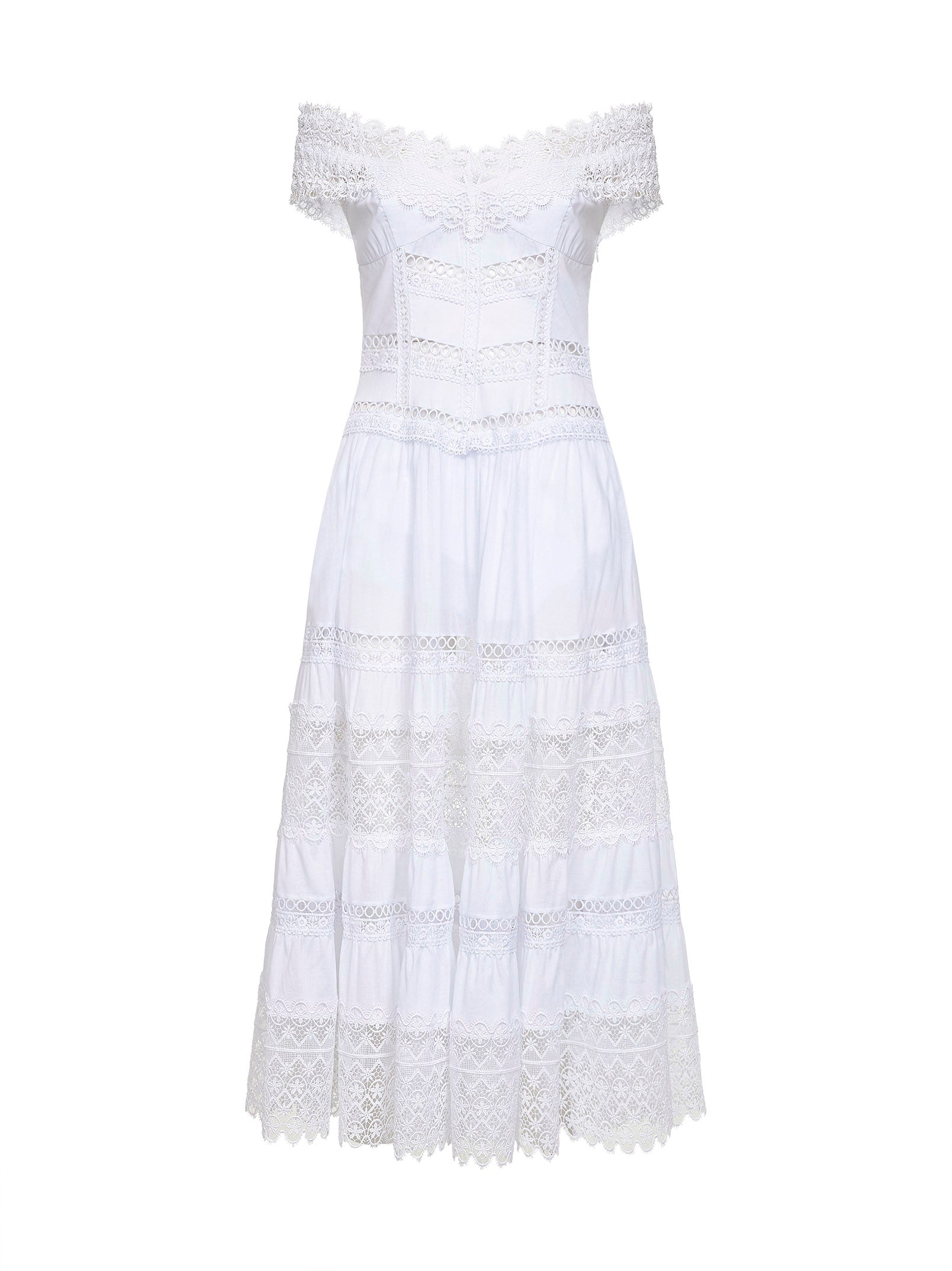 charo ruiz dress CHARO RUIZ IBIZA | White voile and guipure Amaira long dress | Women