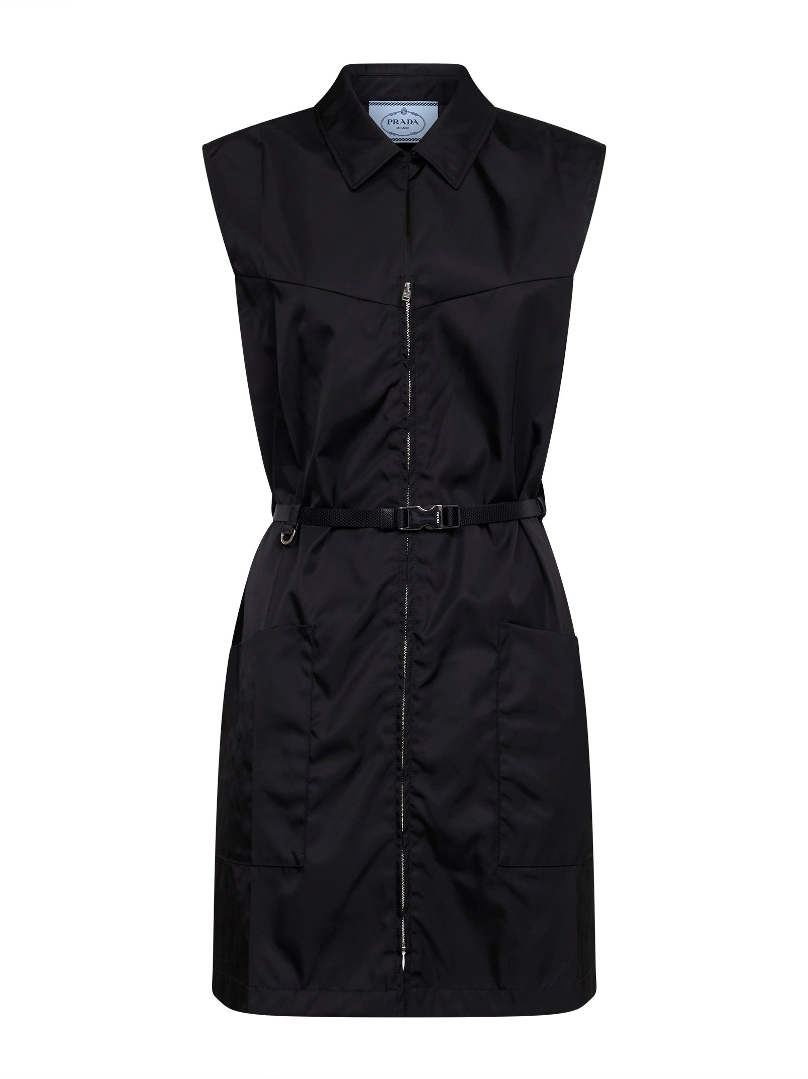 knee length dresses for ladies Mini black Re-Nylon dress - Prada - Women main image 1