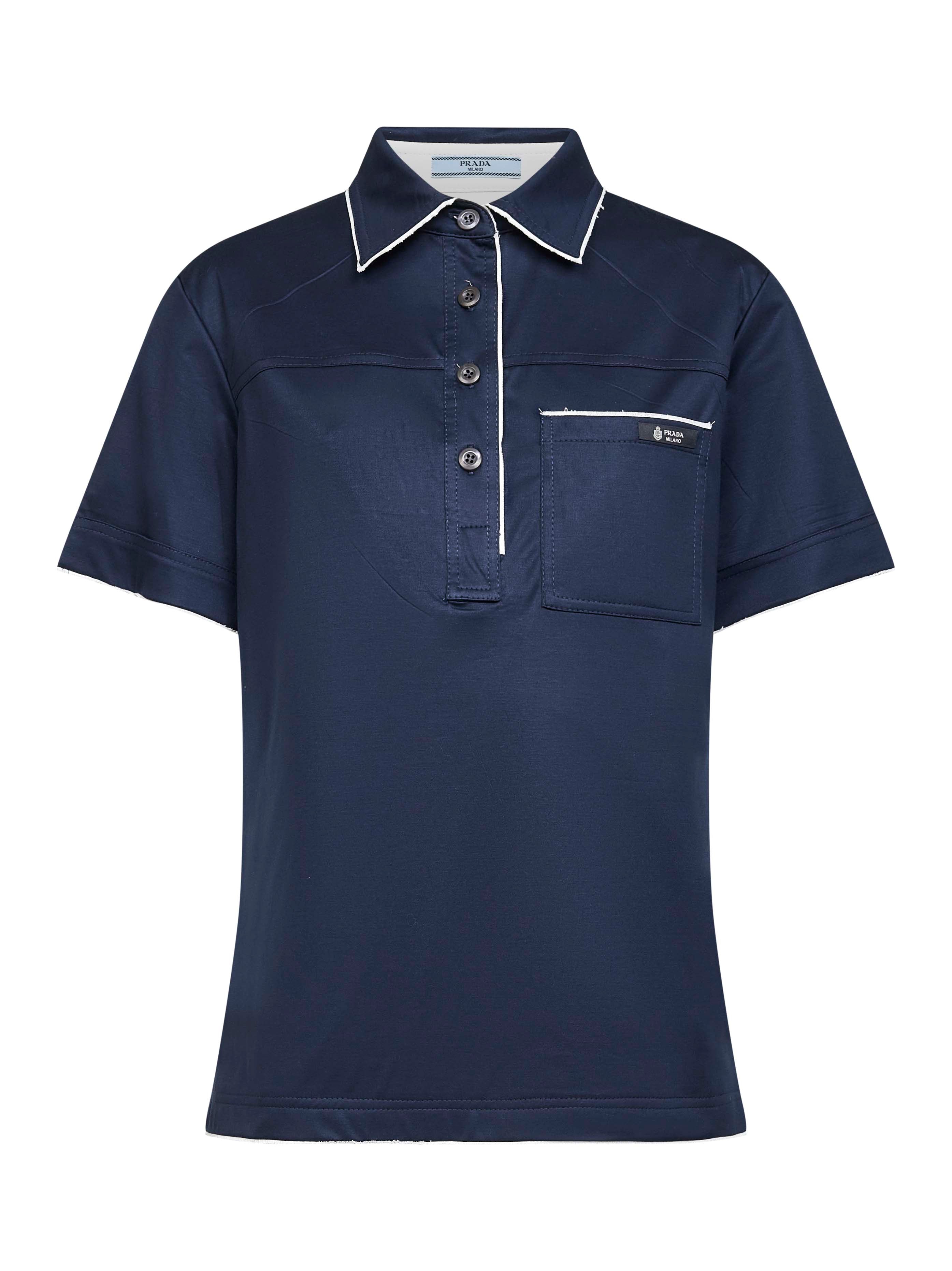 Blue lisle cotton polo shirt – Daniello.com
