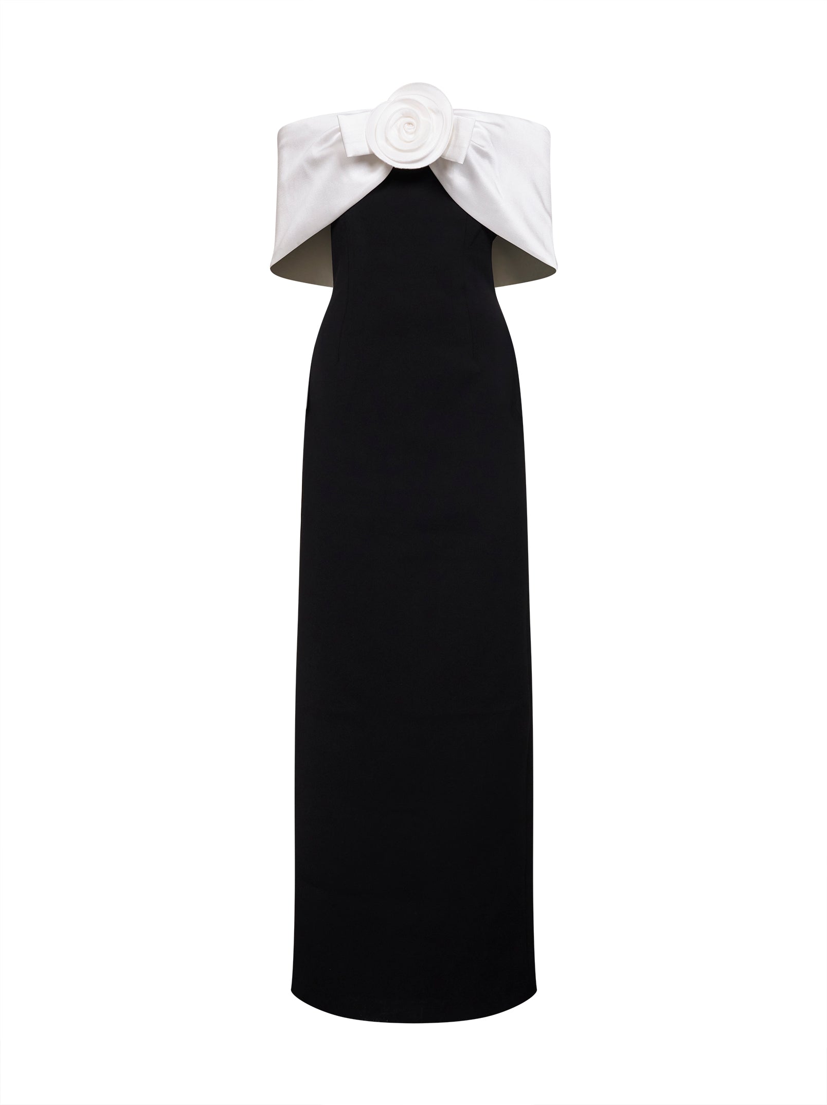 Black crepe flower maxi dress – Daniello.com