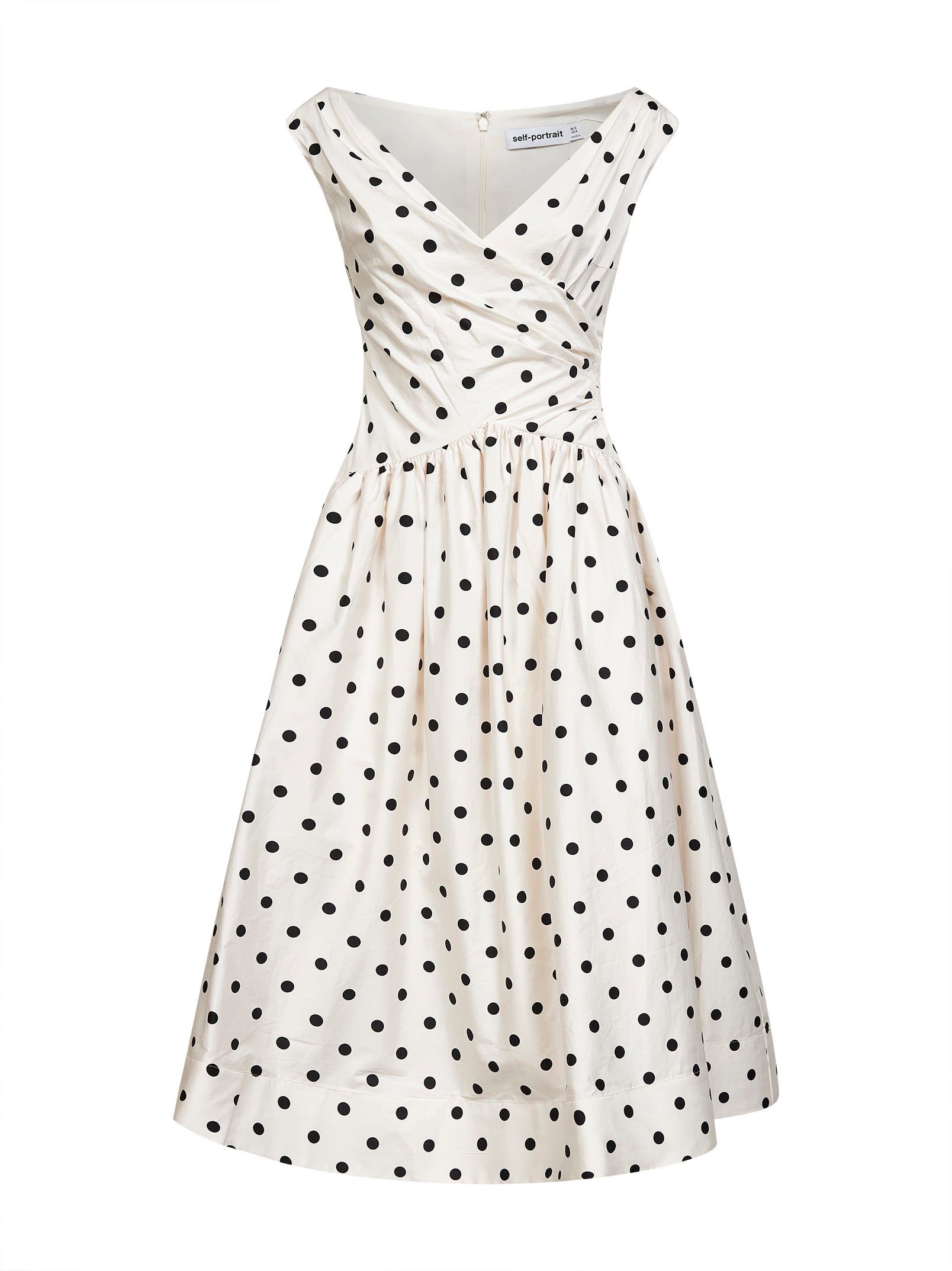 Cream polka dot cotton midi dress Daniello.com Cream polka dot cotton midi dress Daniello.com