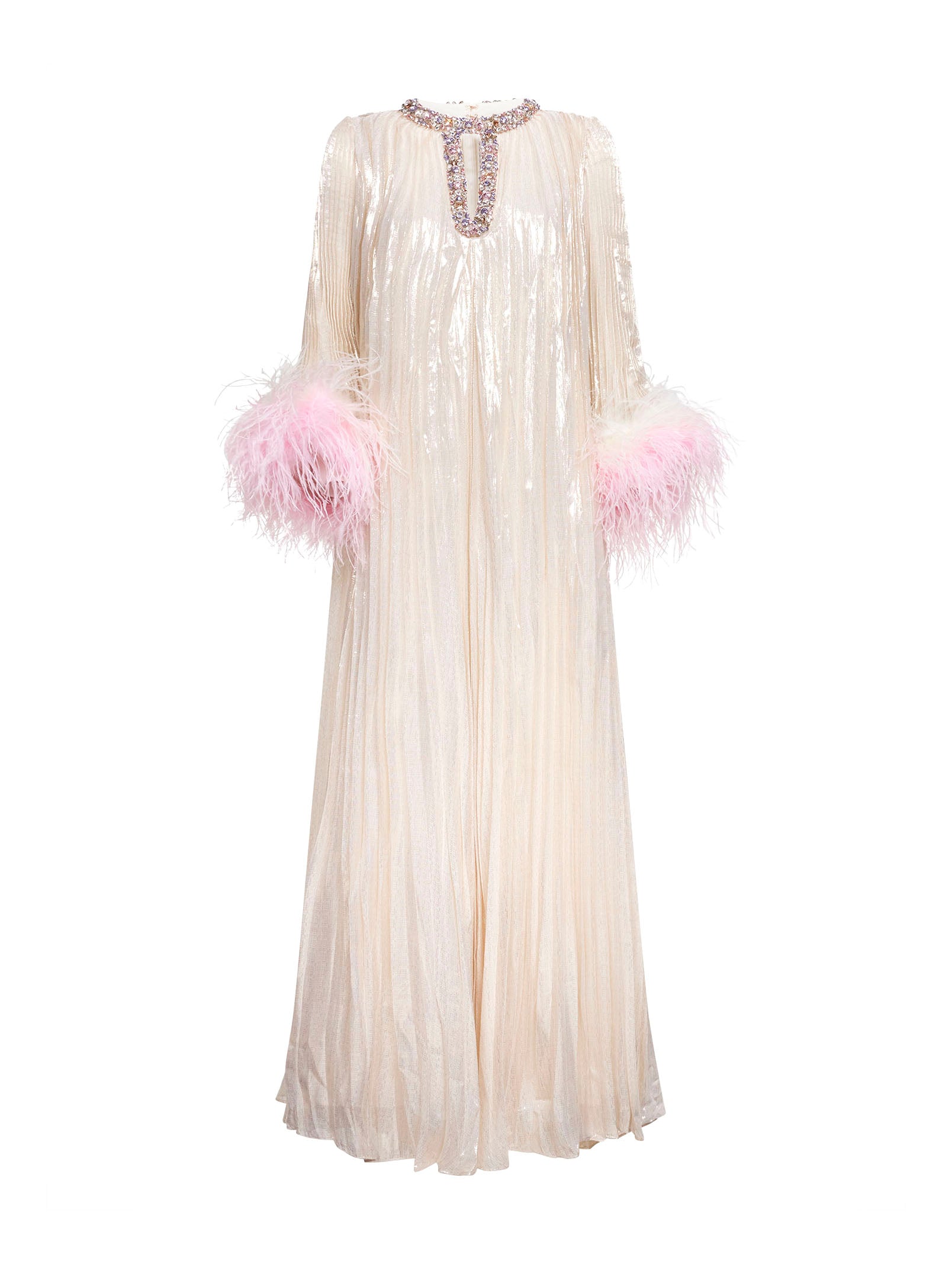 Champagne metallic pleated caftan maxi dress Daniello.com Champagne metallic pleated caftan maxi dress Daniello.com