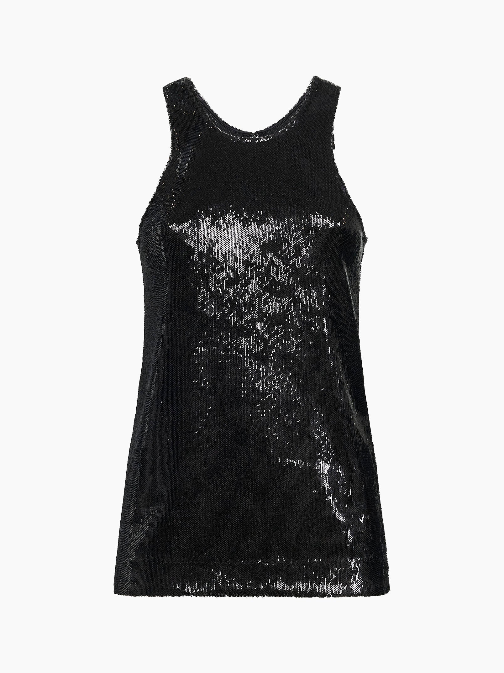 TOTEME - Curved sequin Tank Black - L - Women