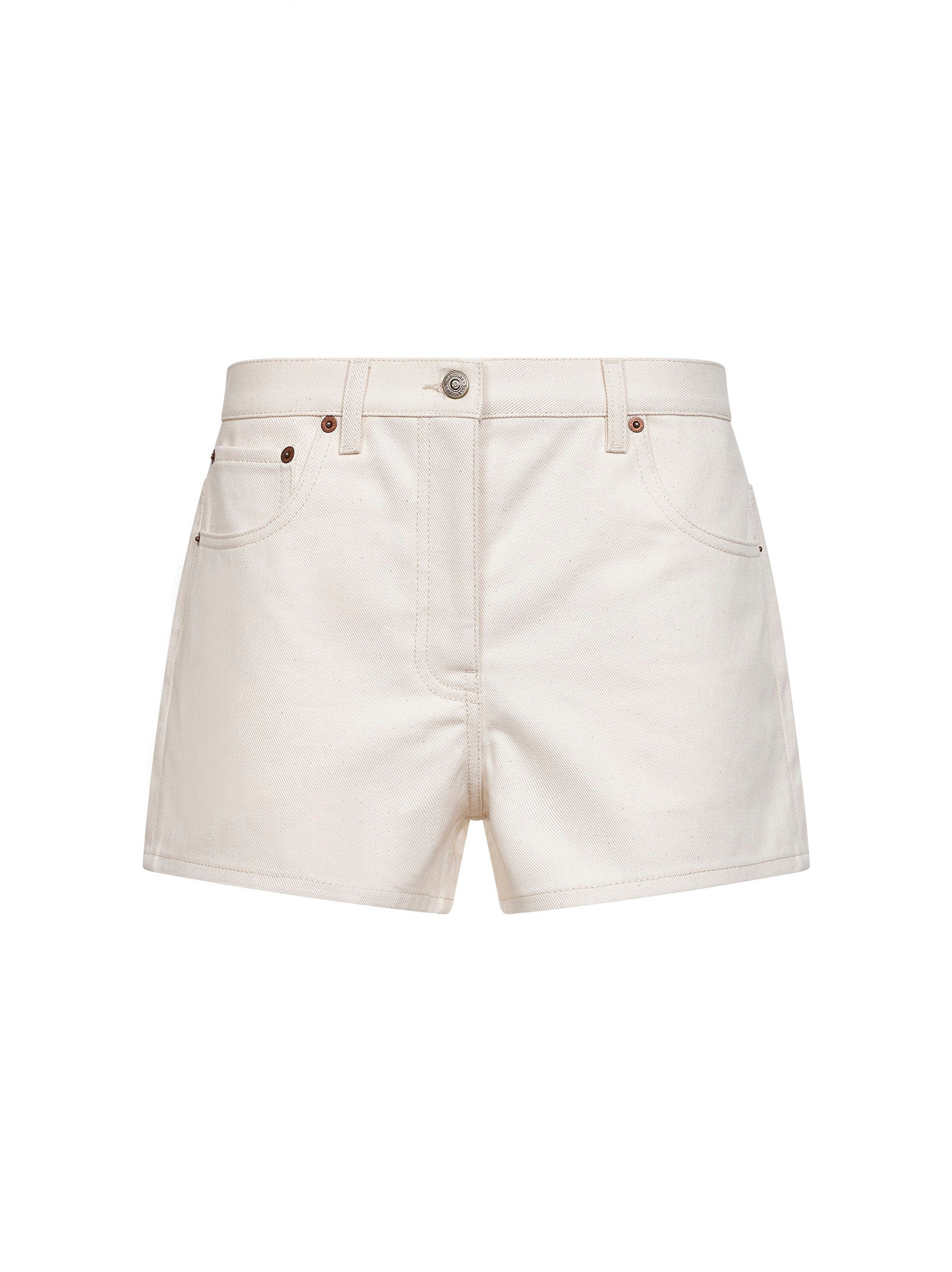 Ecru cotton denim shorts – Daniello.com