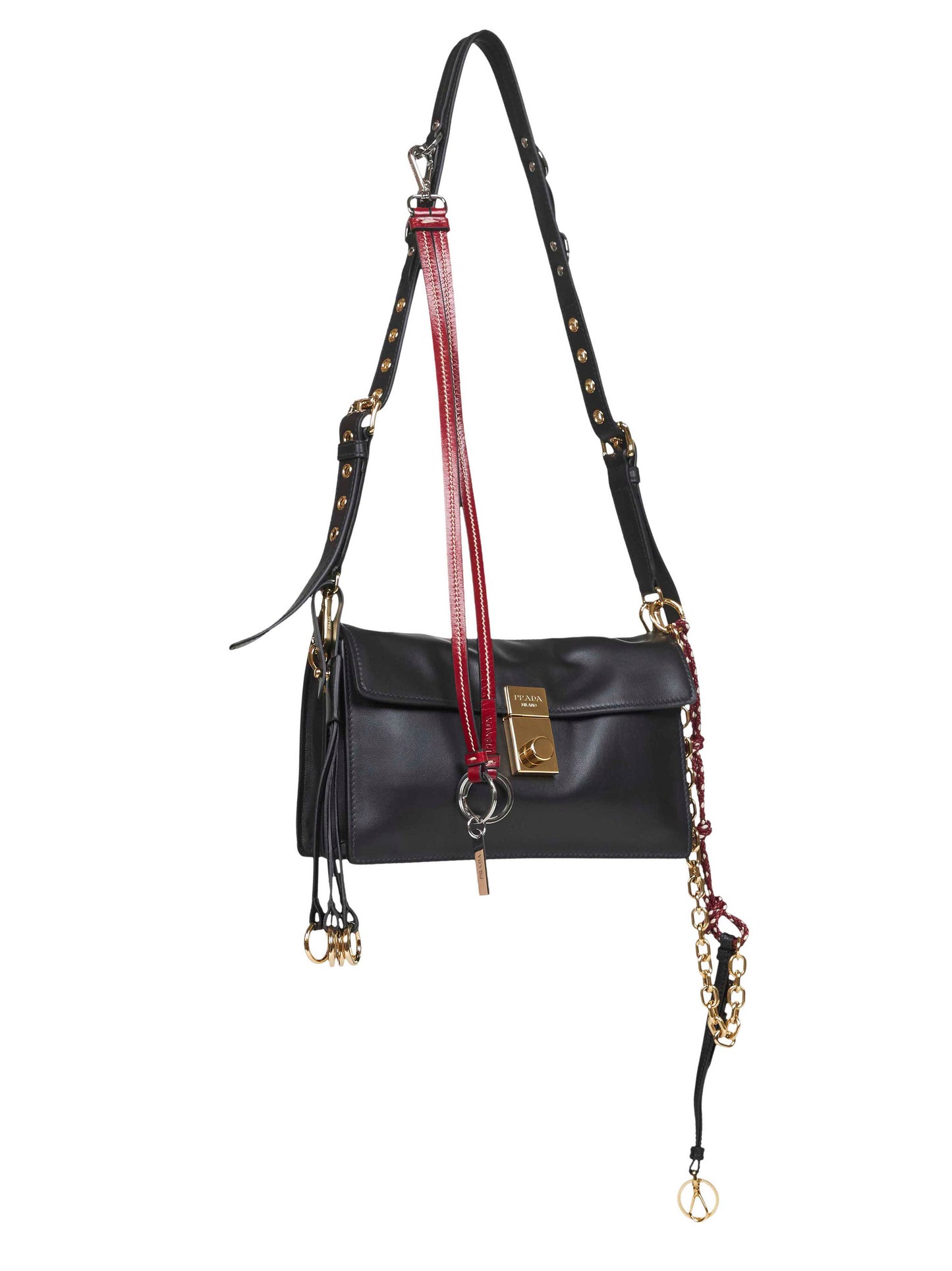 Borsa a spalla Prada Soft Sound small nera