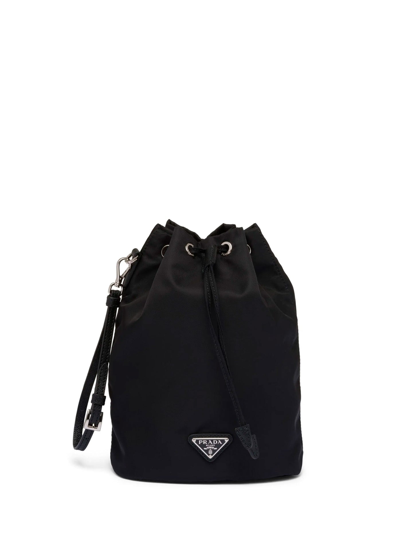 Black bucket pouch bag