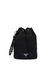 Black bucket pouch bag