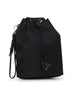 Black bucket pouch bag