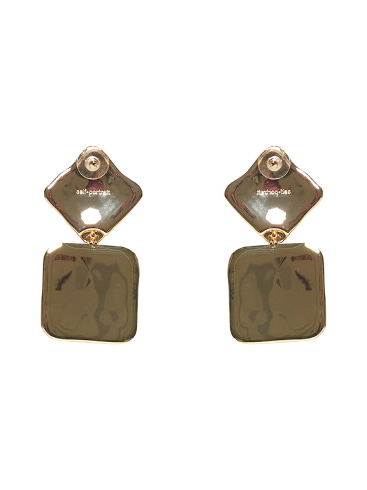 Orecchini pendenti in ottone oro con perle