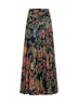 Printed silk maxi skirt