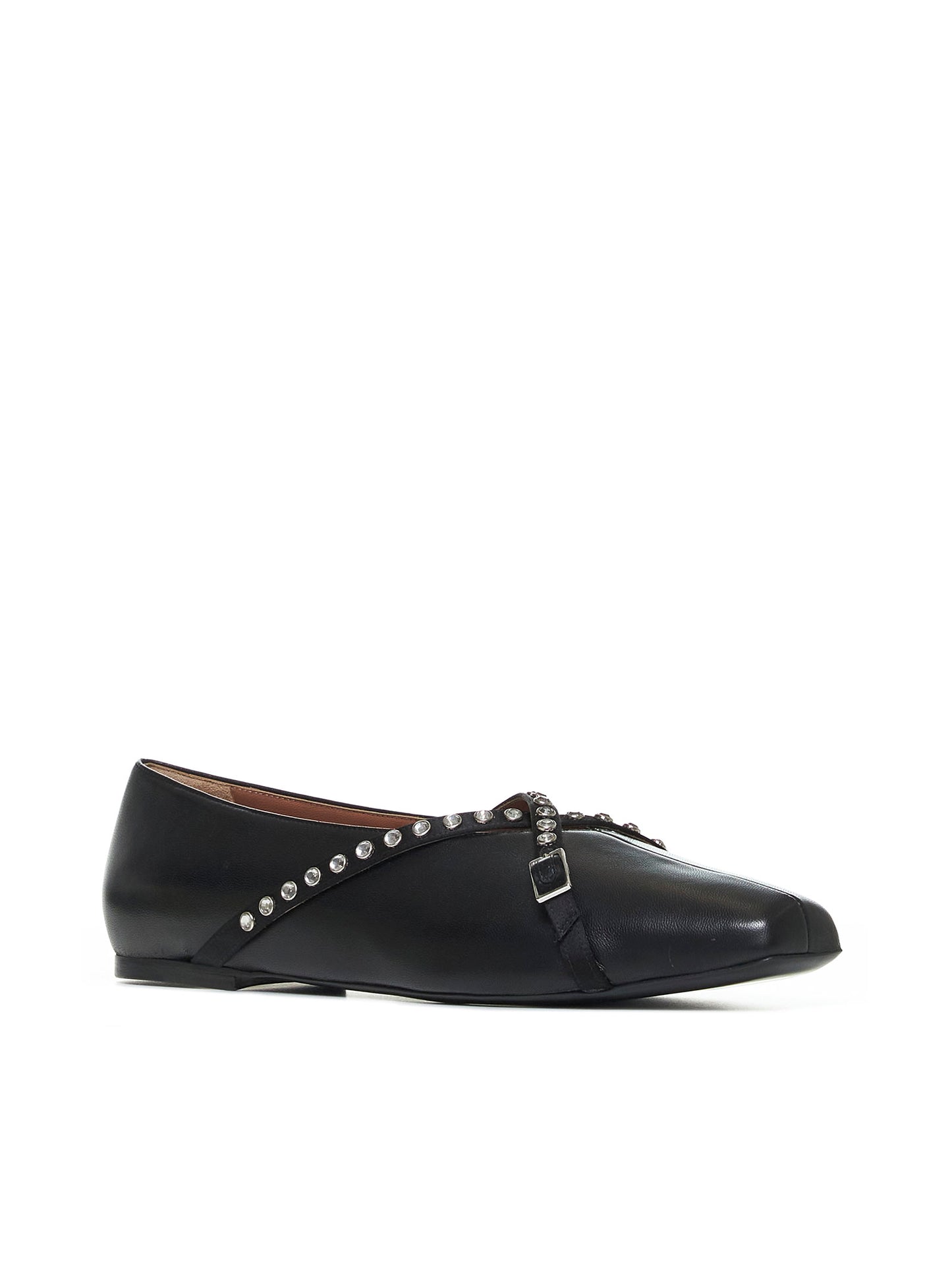 Black nappa Cara ballet flats