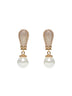 Gold crystal pearl earrings
