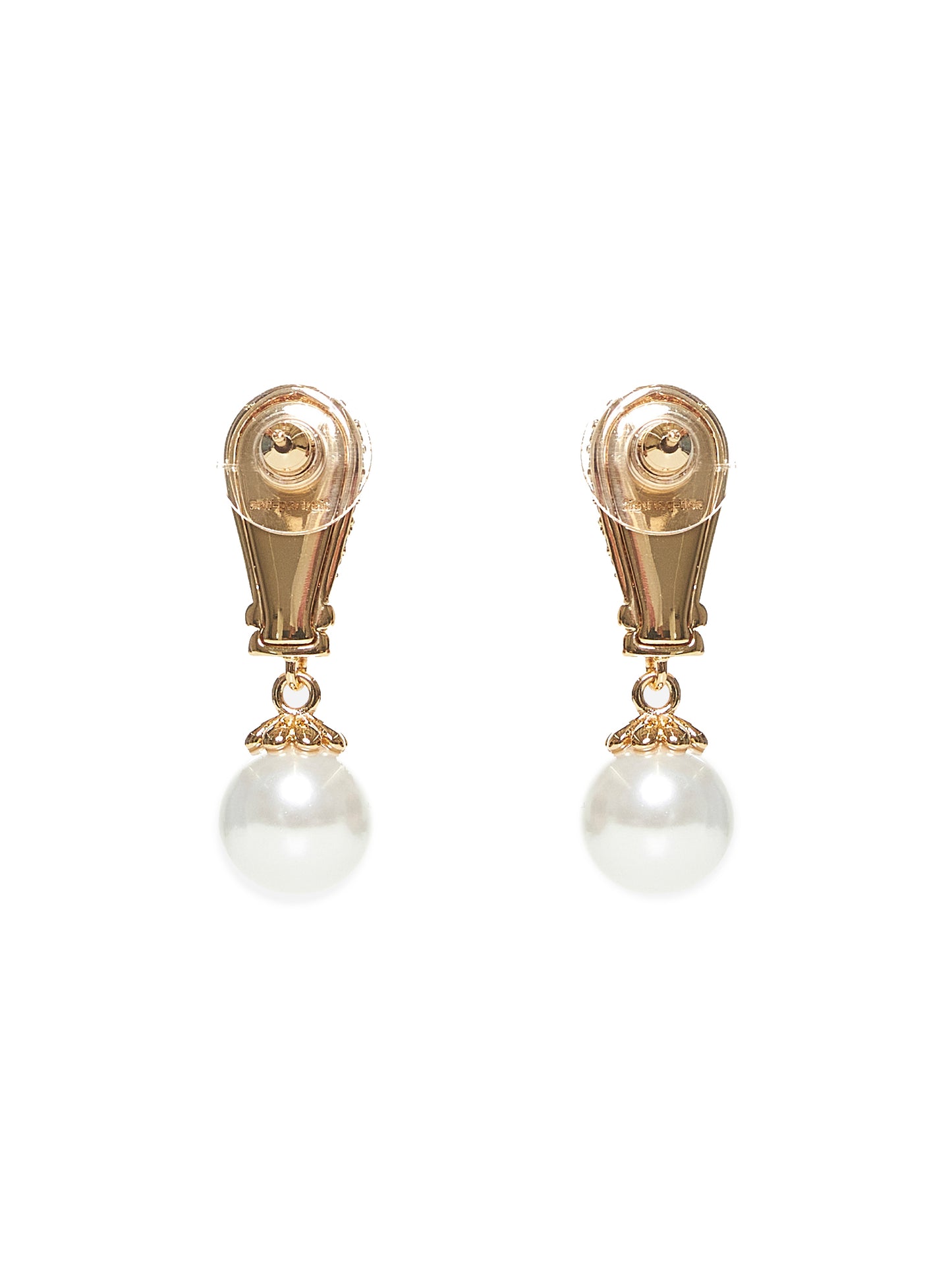 Gold crystal pearl earrings