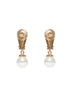 Gold crystal pearl earrings