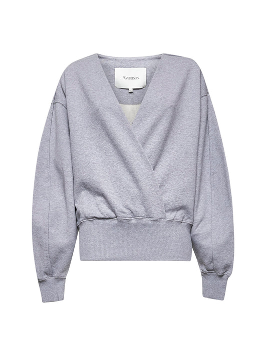 Grey cotton wrap sweatshirt