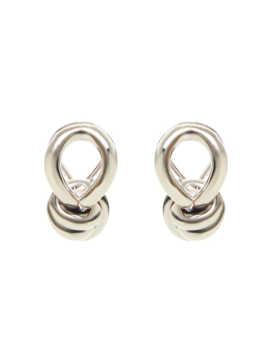 Silver Knot hoop earrings