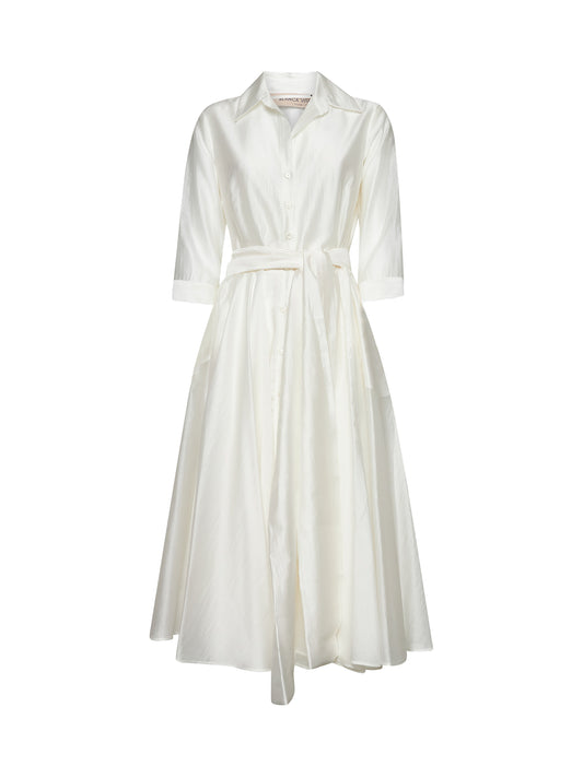 White muslin Allia midi shirtdress