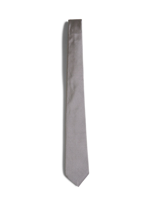 Cravatta in seta e cotone jacquard grigia