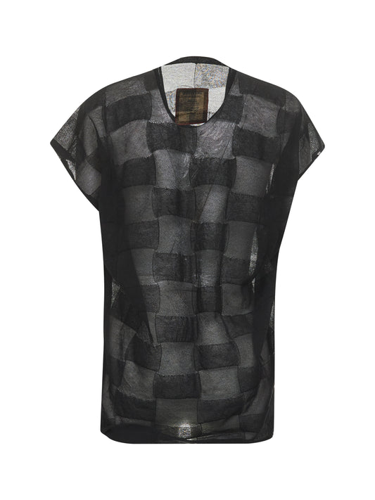 Black textured knit top