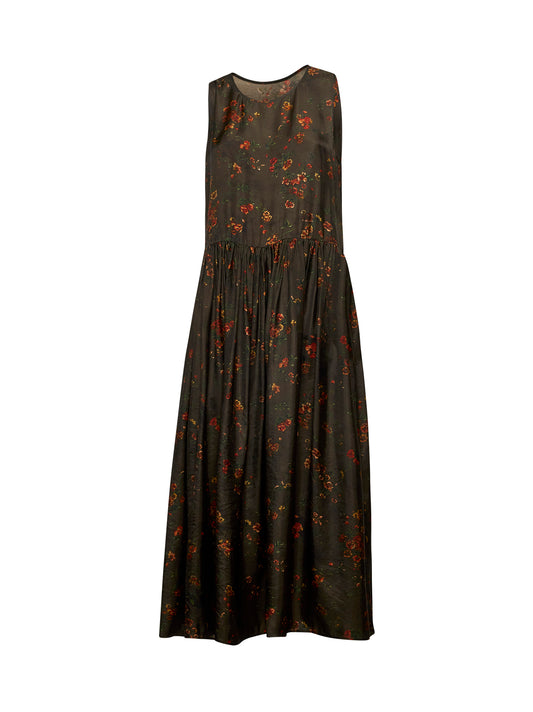 Brown printed twill Ardal dress