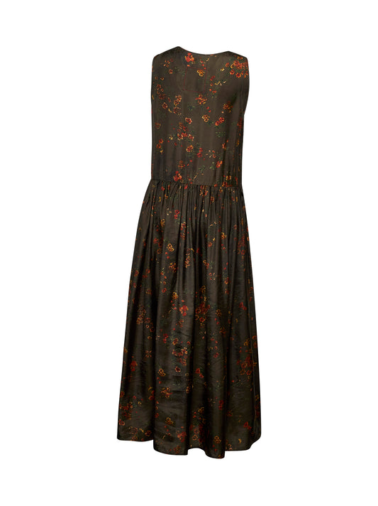 Brown printed twill Ardal dress