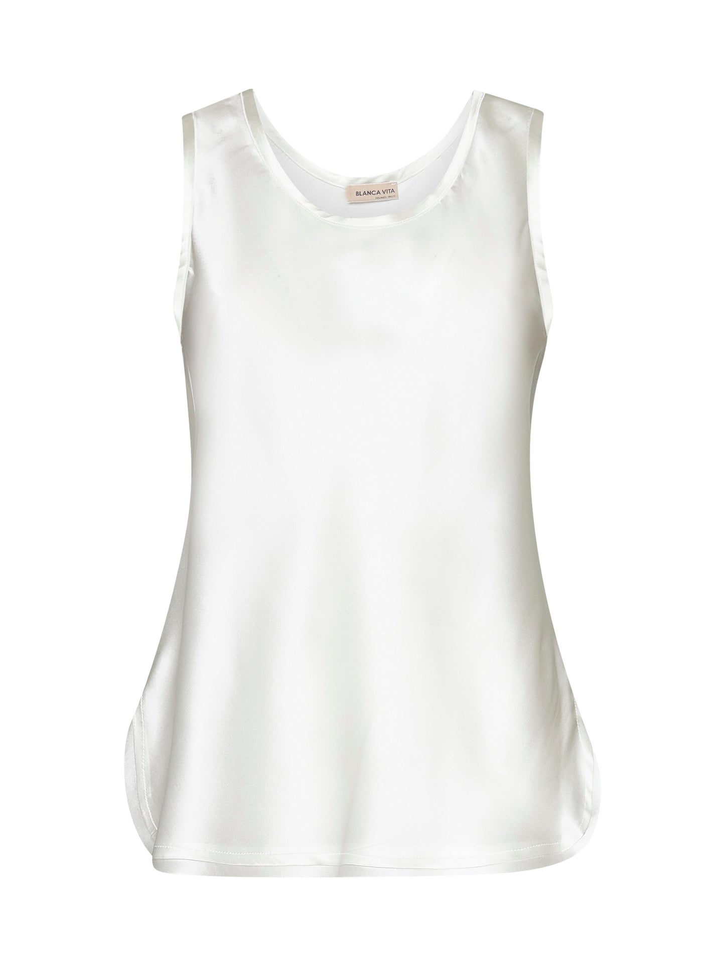 Canotta Belis in seta stretch bianca