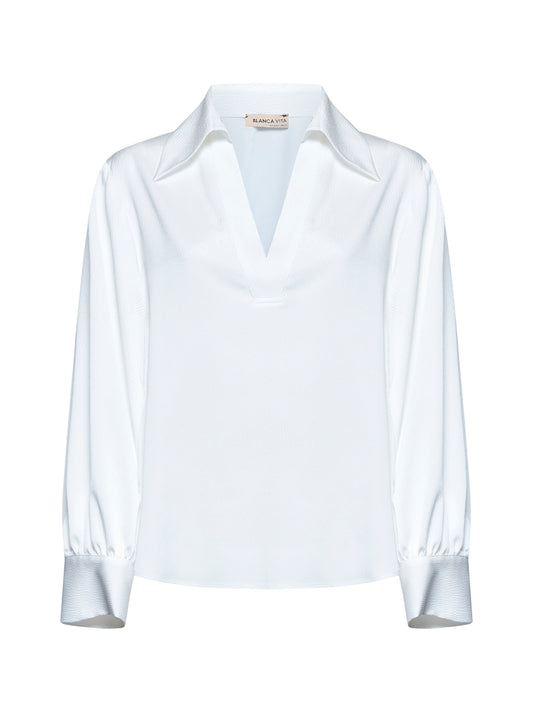 White crepe Carrubo blouse
