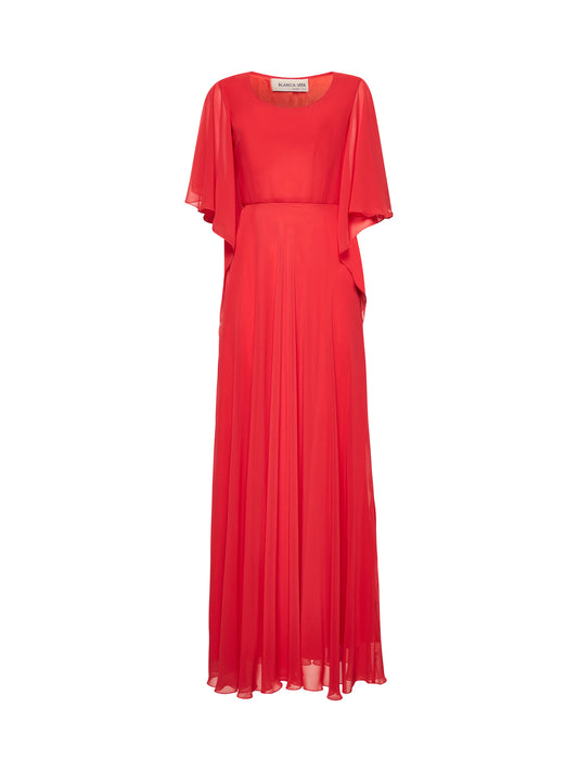 Orange georgette Adrian long dress