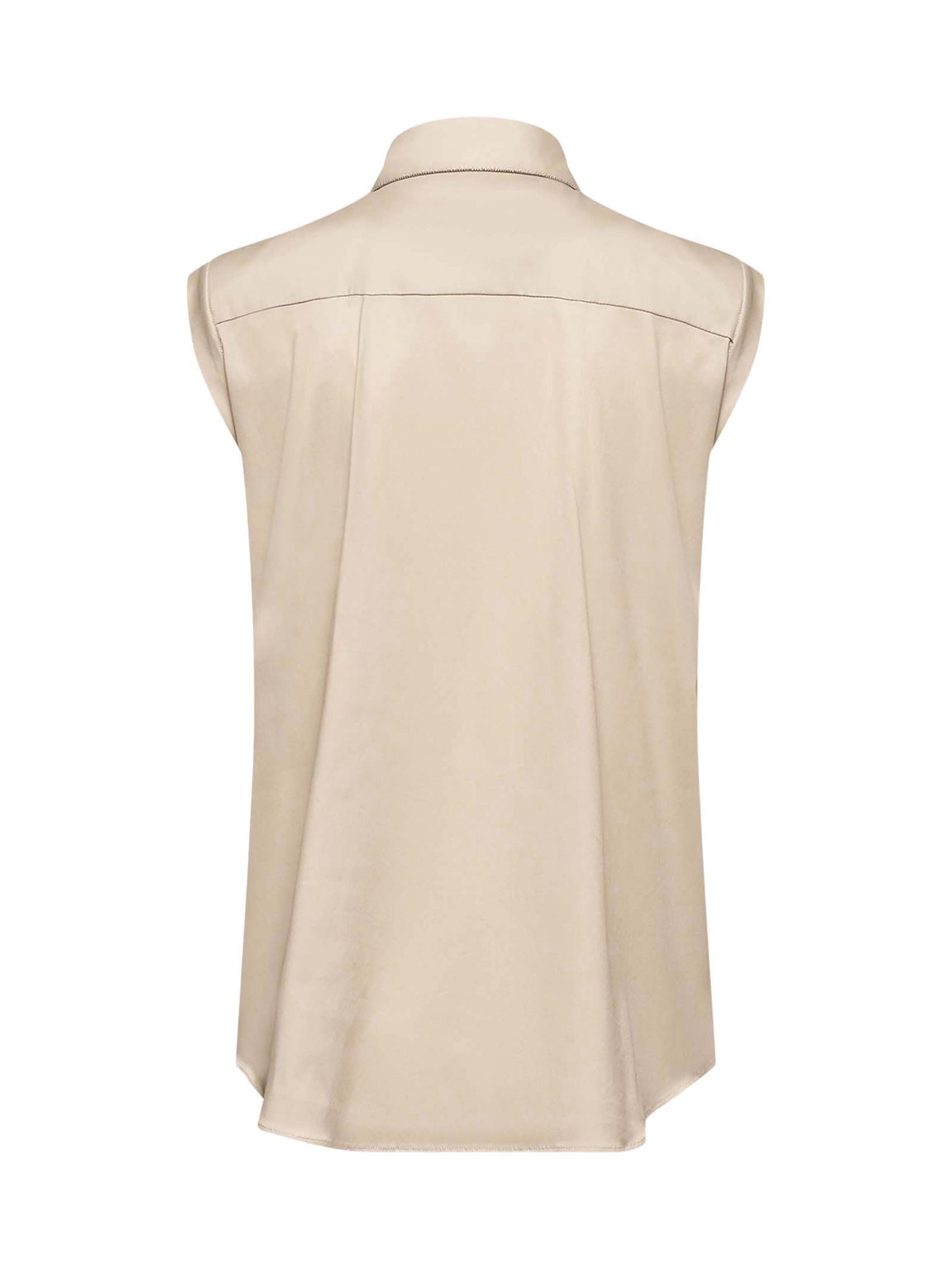 Camicia in popeline beige con Shiny Trim