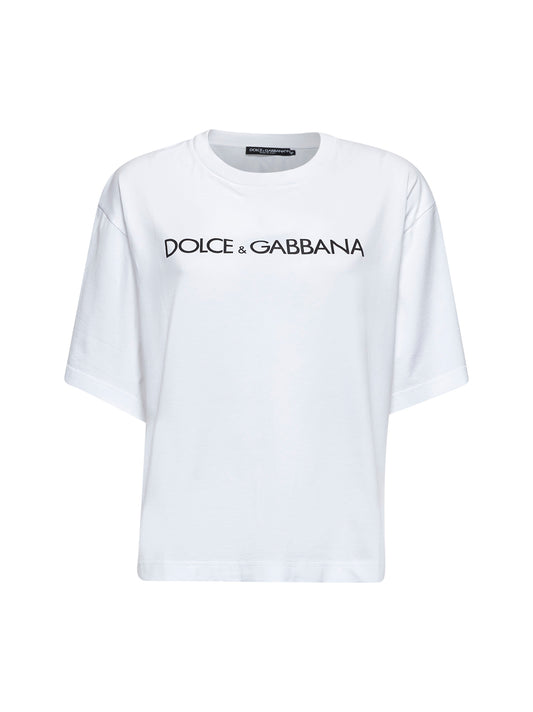 T-shirt bianca con Dolce&Gabbana lettering