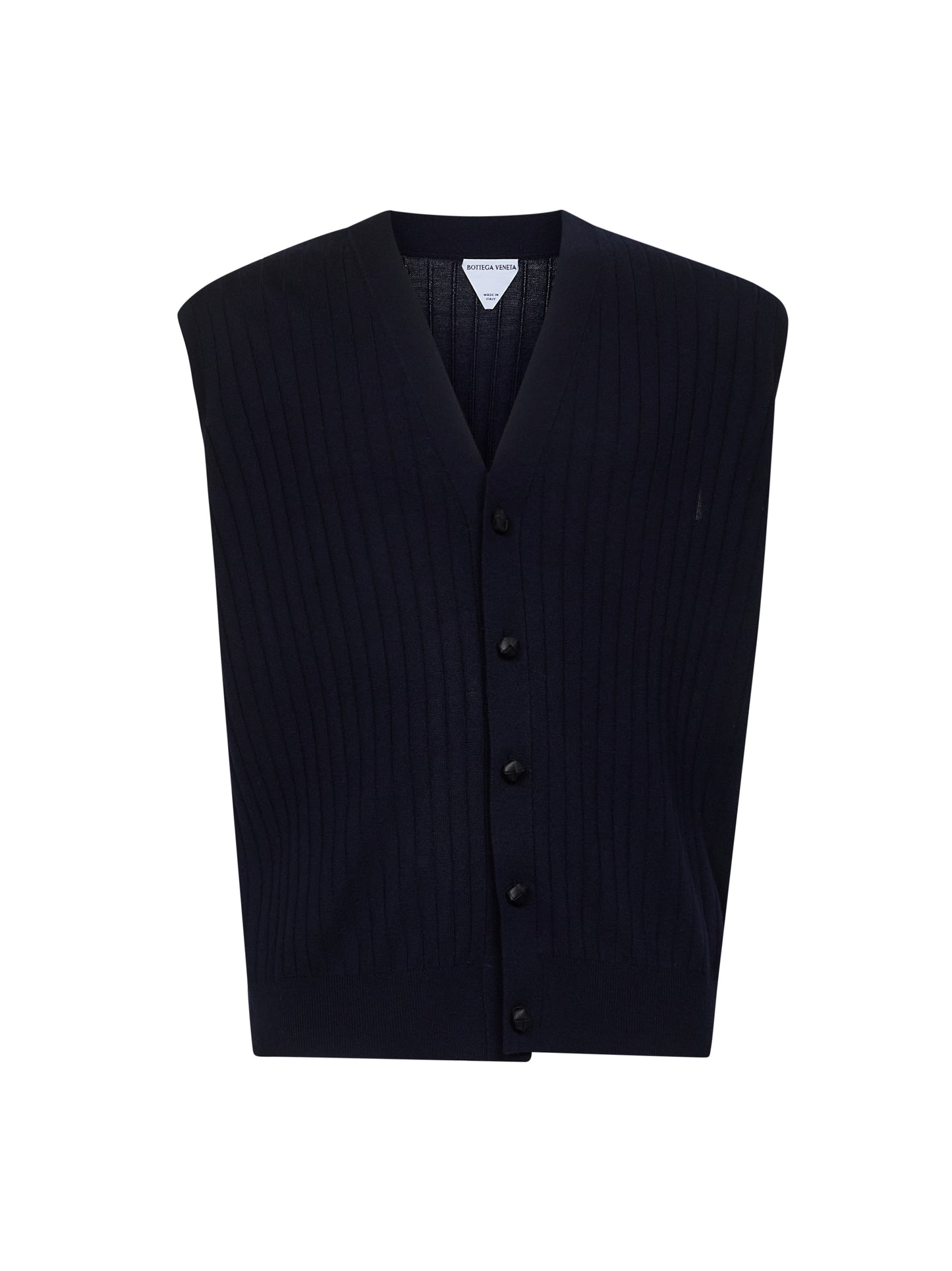 Gilet stile cardigan in maglia a coste piatte blu