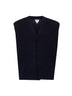 Gilet stile cardigan in maglia a coste piatte blu